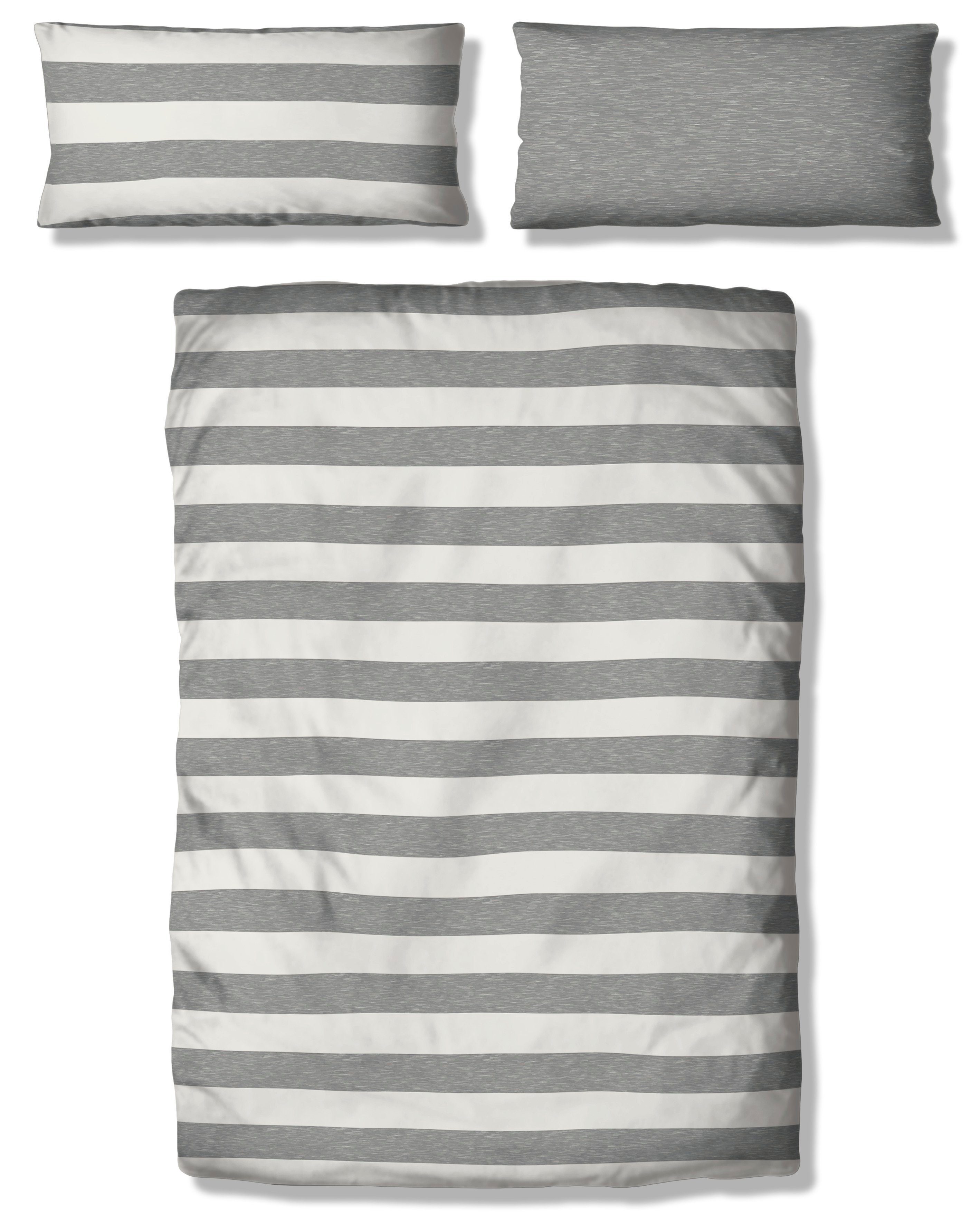 OTTO products Tweezijdig te gebruiken overtrekset Bigstripe 100% biokatoen gots-gecertificeerd, streepdesign in mêlee-look (2-delig)