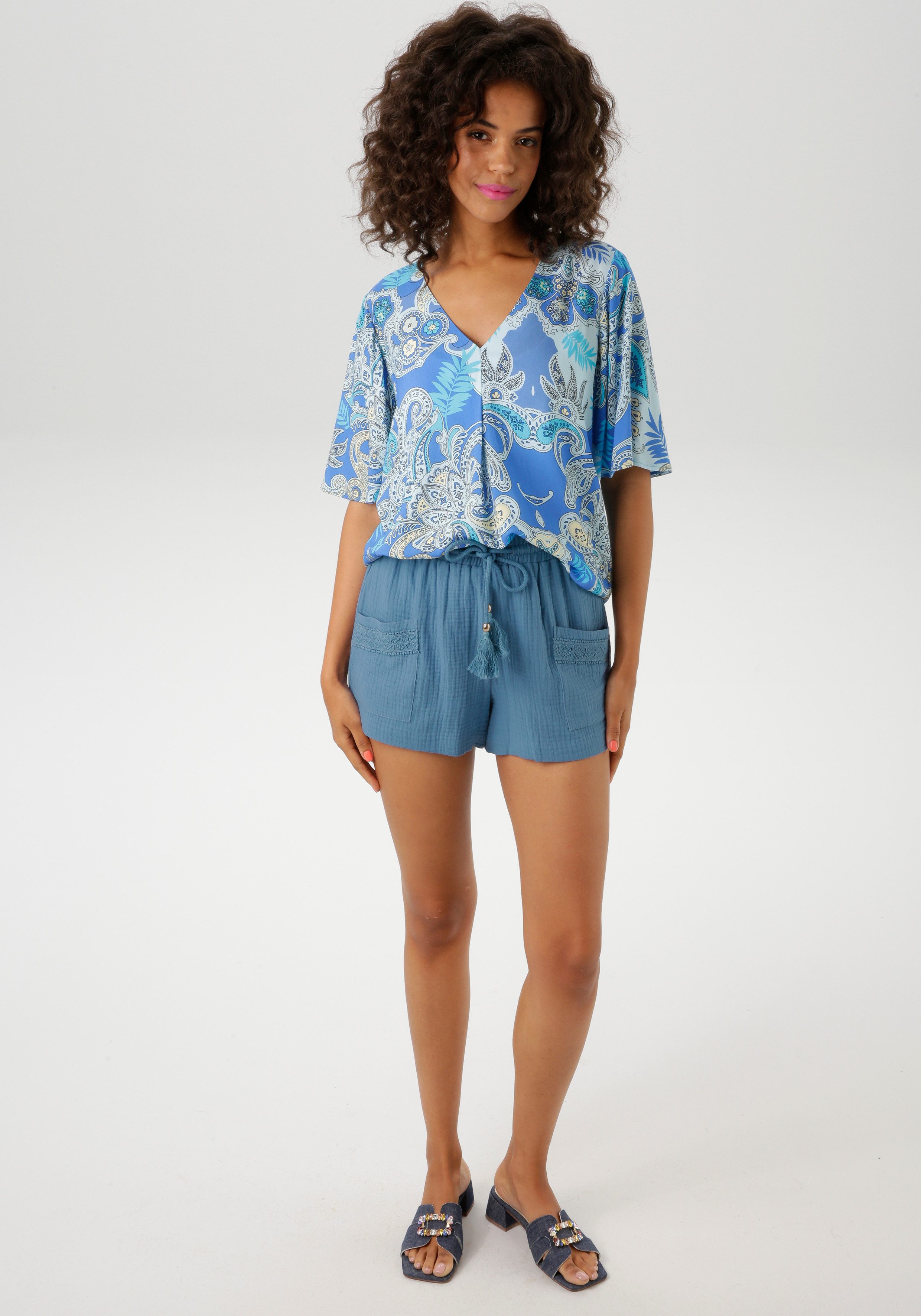 Aniston CASUAL Short versierd met haakapplicaties - nieuwe collectie