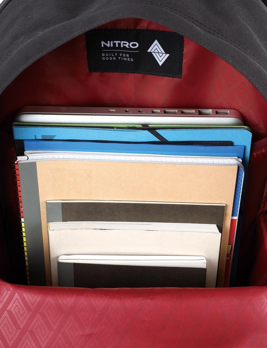 NITRO Vrijetijdsrugzak Urban Plus Daypack, streetpack in retro-stijl, alledaagse rugzak, schoolrugzak