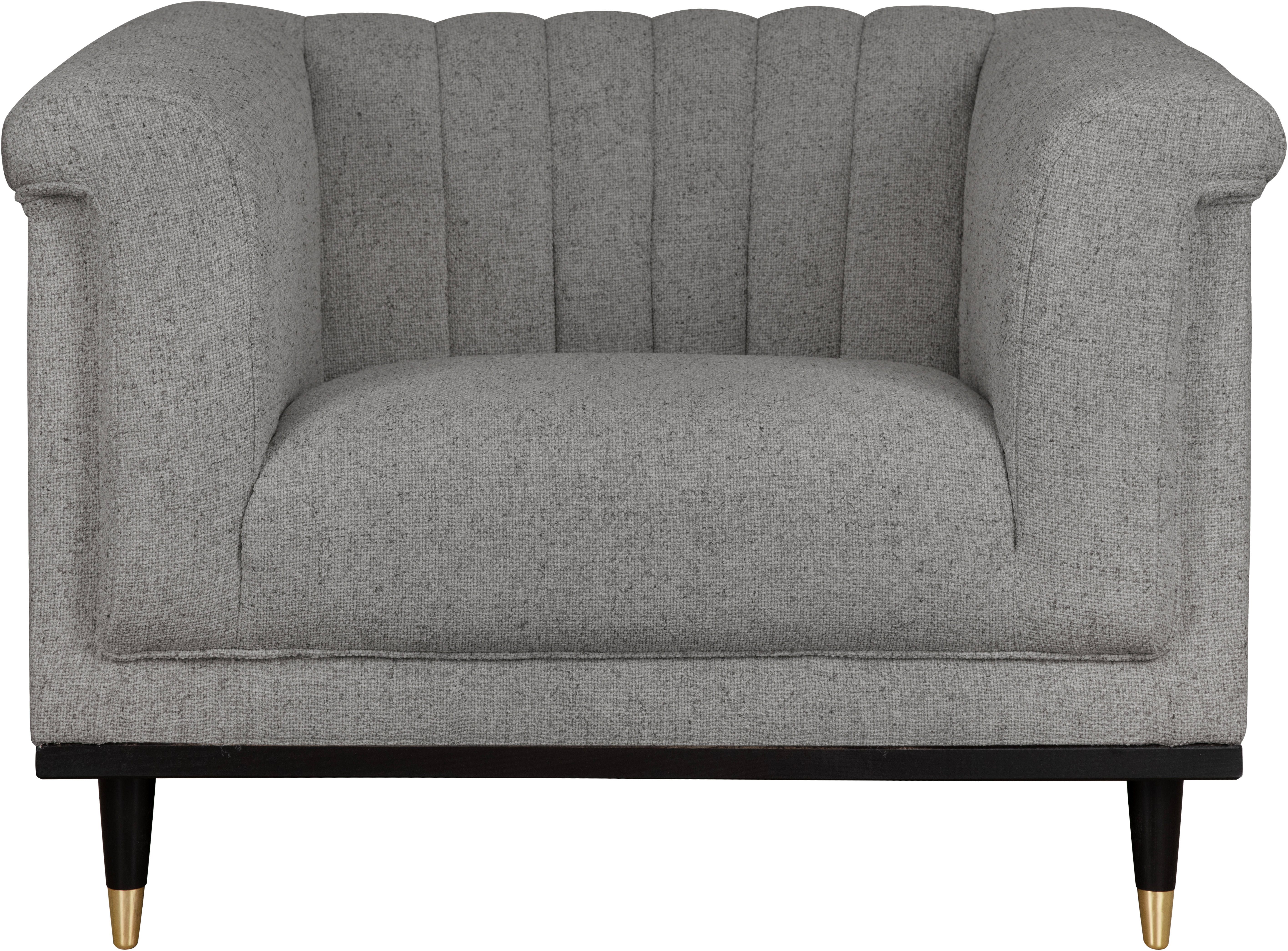 Guido Maria Kretschmer Home&Living Fauteuil Chamby met houten rand onder en stiksels bij de leuning