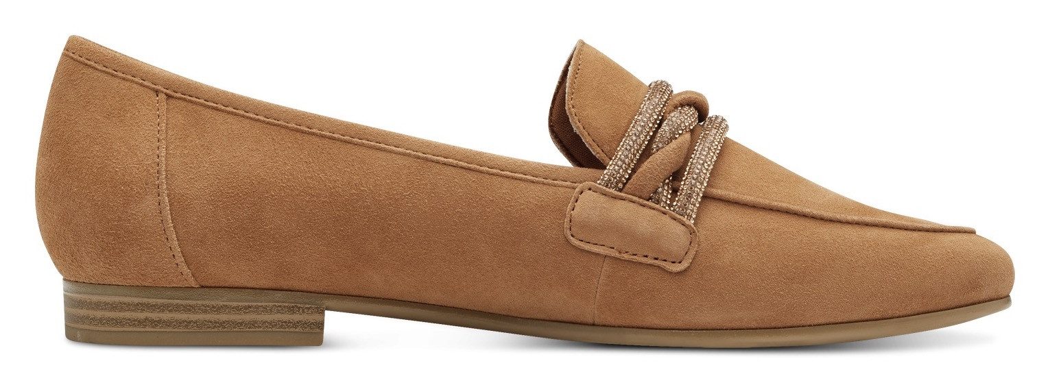 Marco Tozzi Instappers , blokhak, loafer, business schoen, instapschoen met sierband
