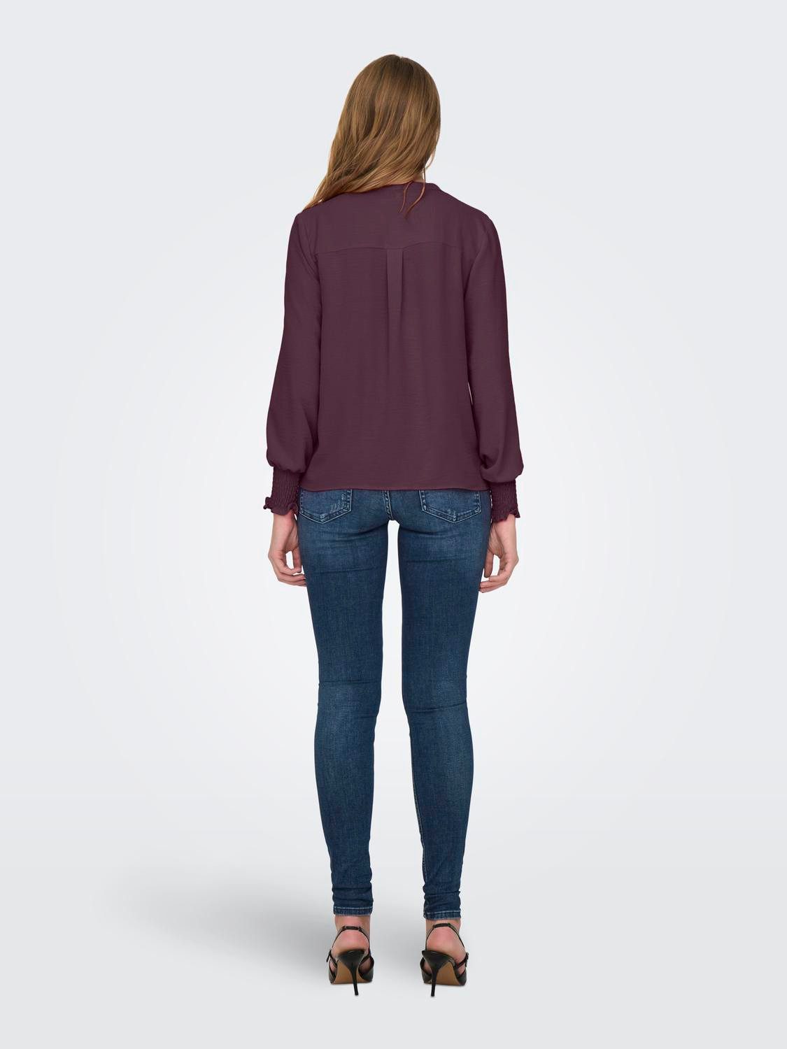 Only Shirt ONLMETTE V-NECK LS SMOCK TOP NOOS WVN