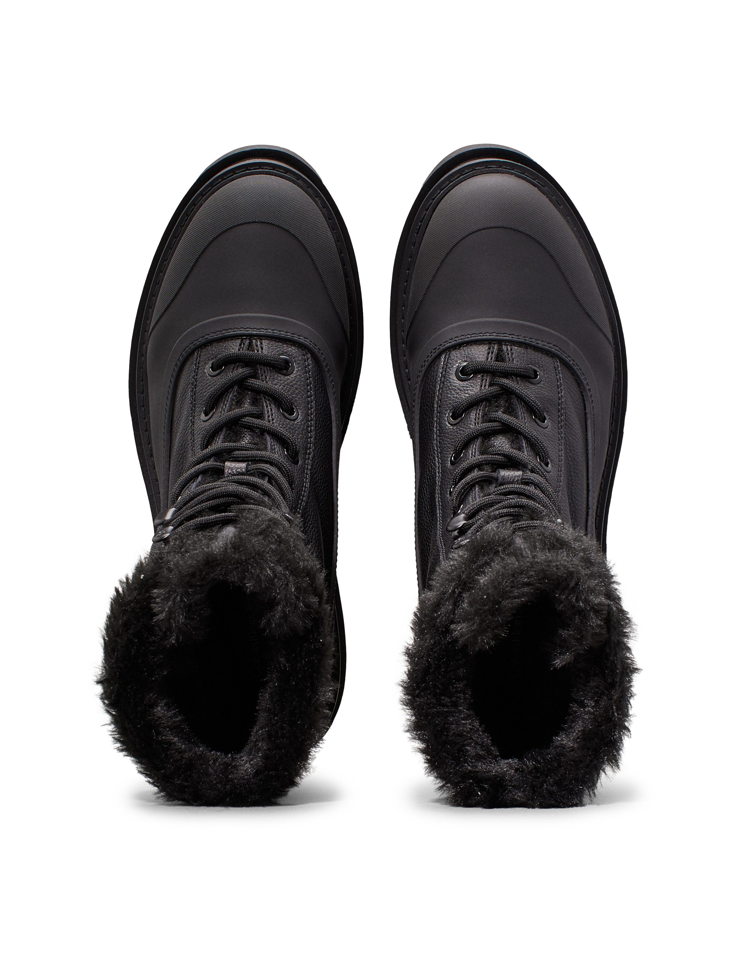 Calvin Klein Winterlaarzen FLATFORM LACE UP BOOT PADDED , veterschoenen, enkellaars, plateau-profielzool, met warme voering