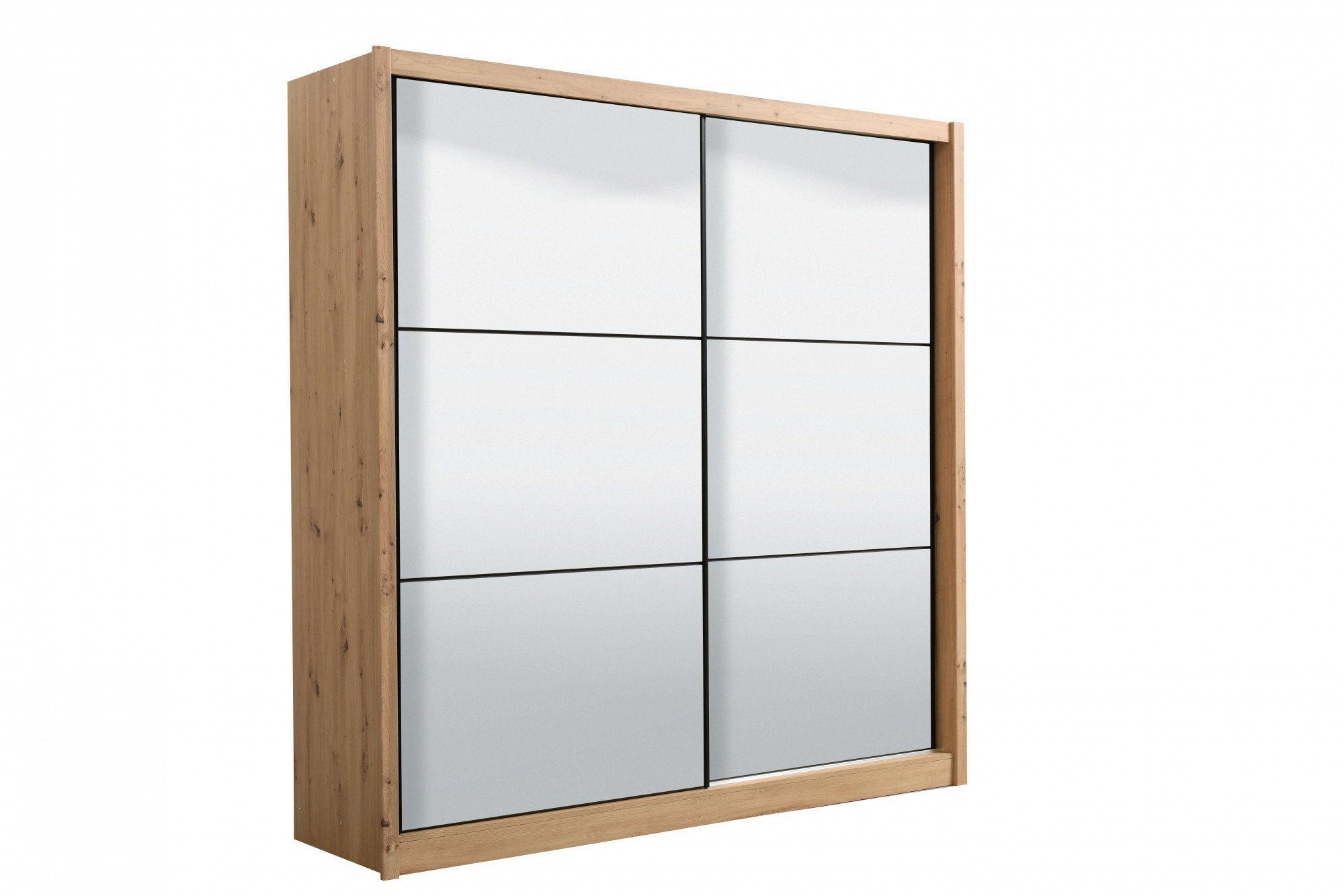 INOSIGN Schuifdeurkast Navara kledingkast met spiegel linnenkast met volledige spiegelfront, fsc-gecertificeerd, 213,5x215,5x61cm zweefdeurkasten