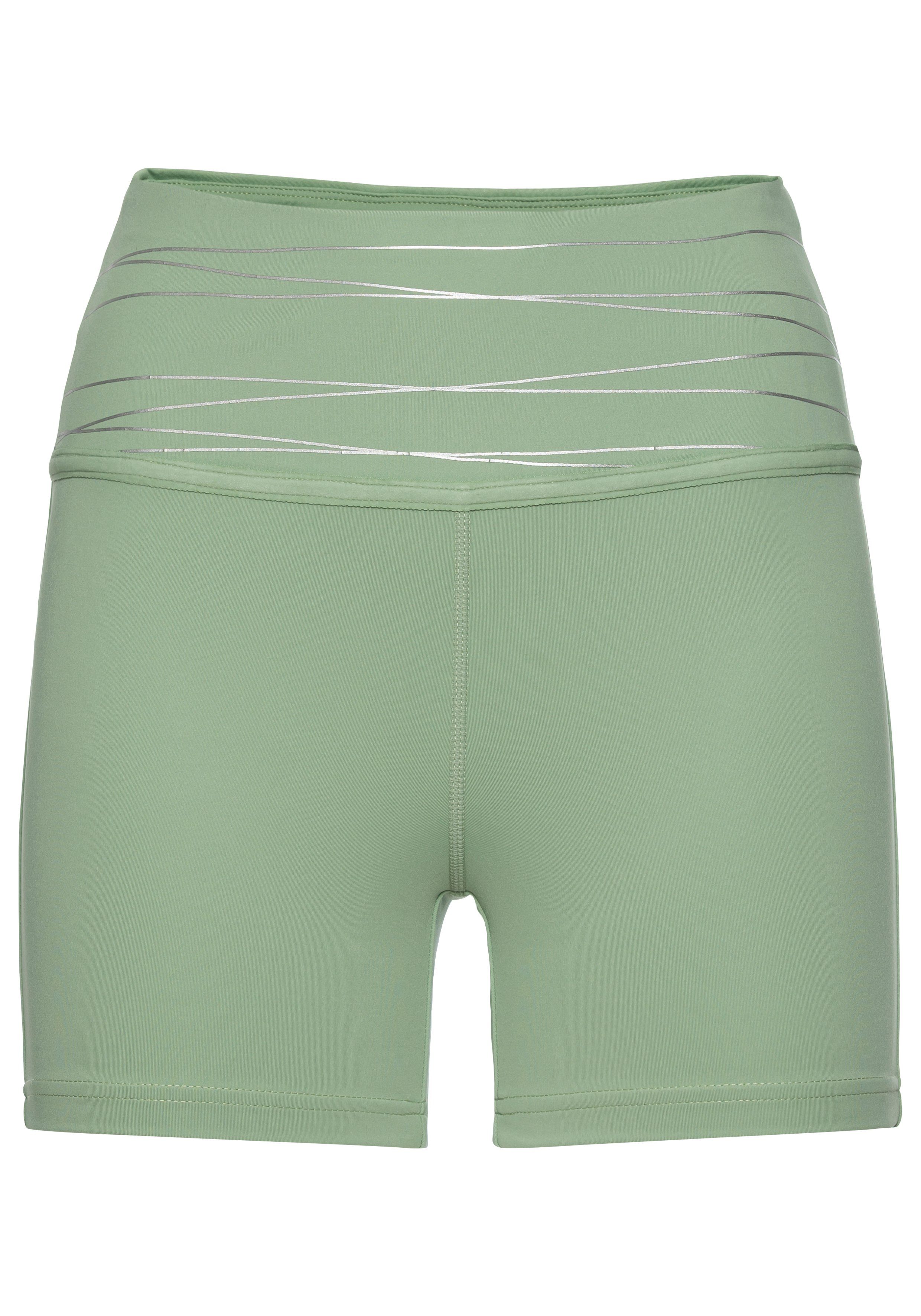 vivance active Short Korte broek Sportshorts met brede tailleband en print