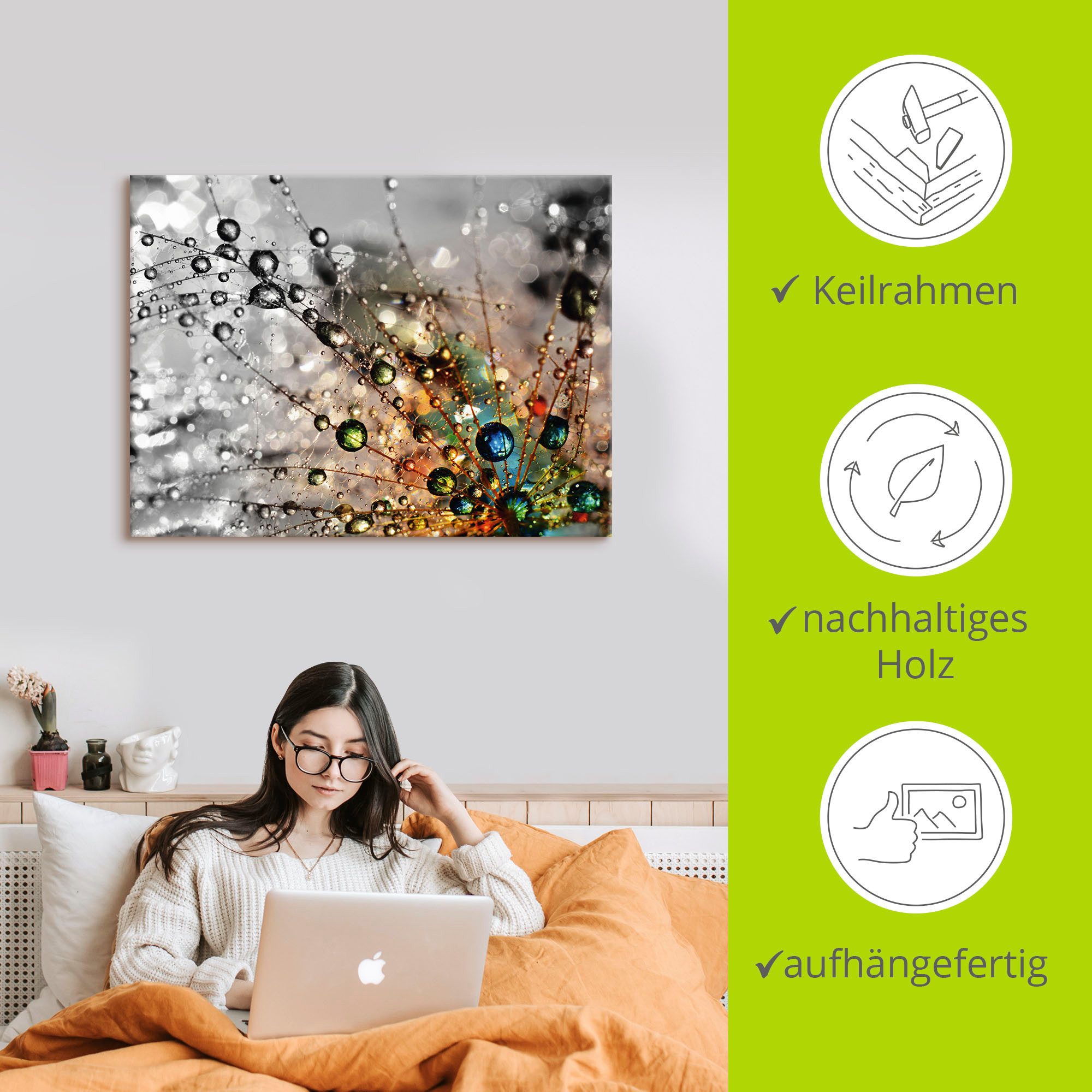 Artland Artprint Kleurrijke natuur als artprint van aluminium, artprint voor buiten, artprint op linnen, poster, muursticker
