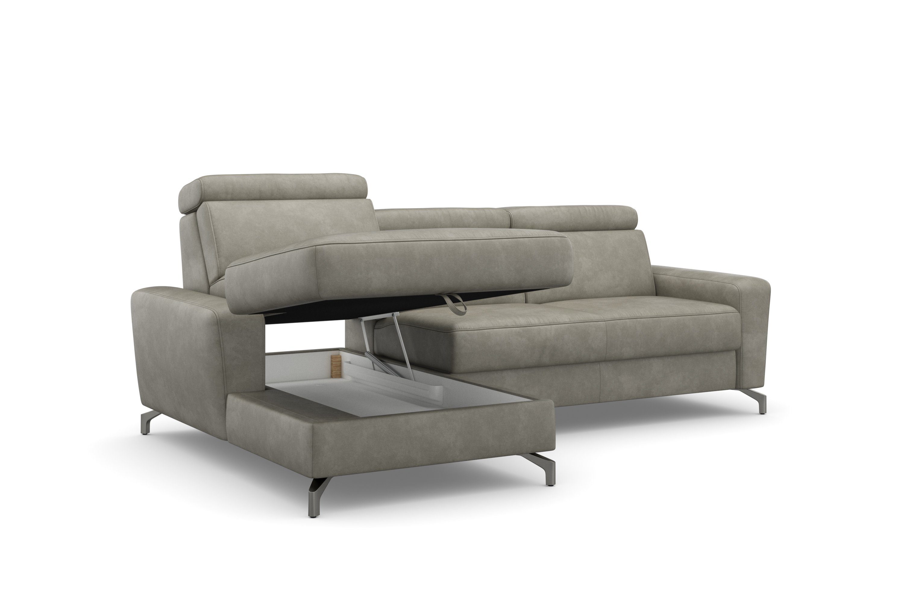 sit&more Hoekbank Scarlett L-vorm met verstelbare hoofdsteun, naar keuze met slaapfunctie, bedkist