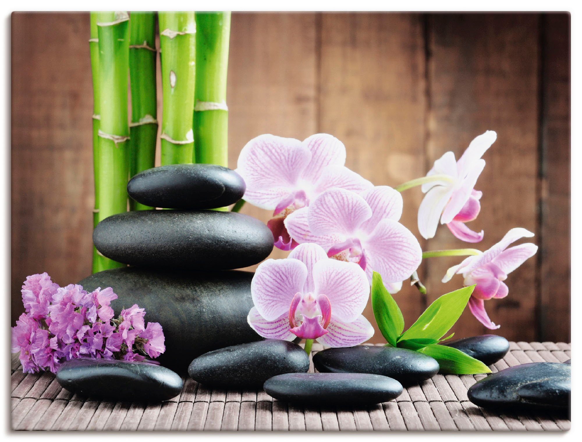 Artland artprint Spa Konzept Zen Steinen Orchideen