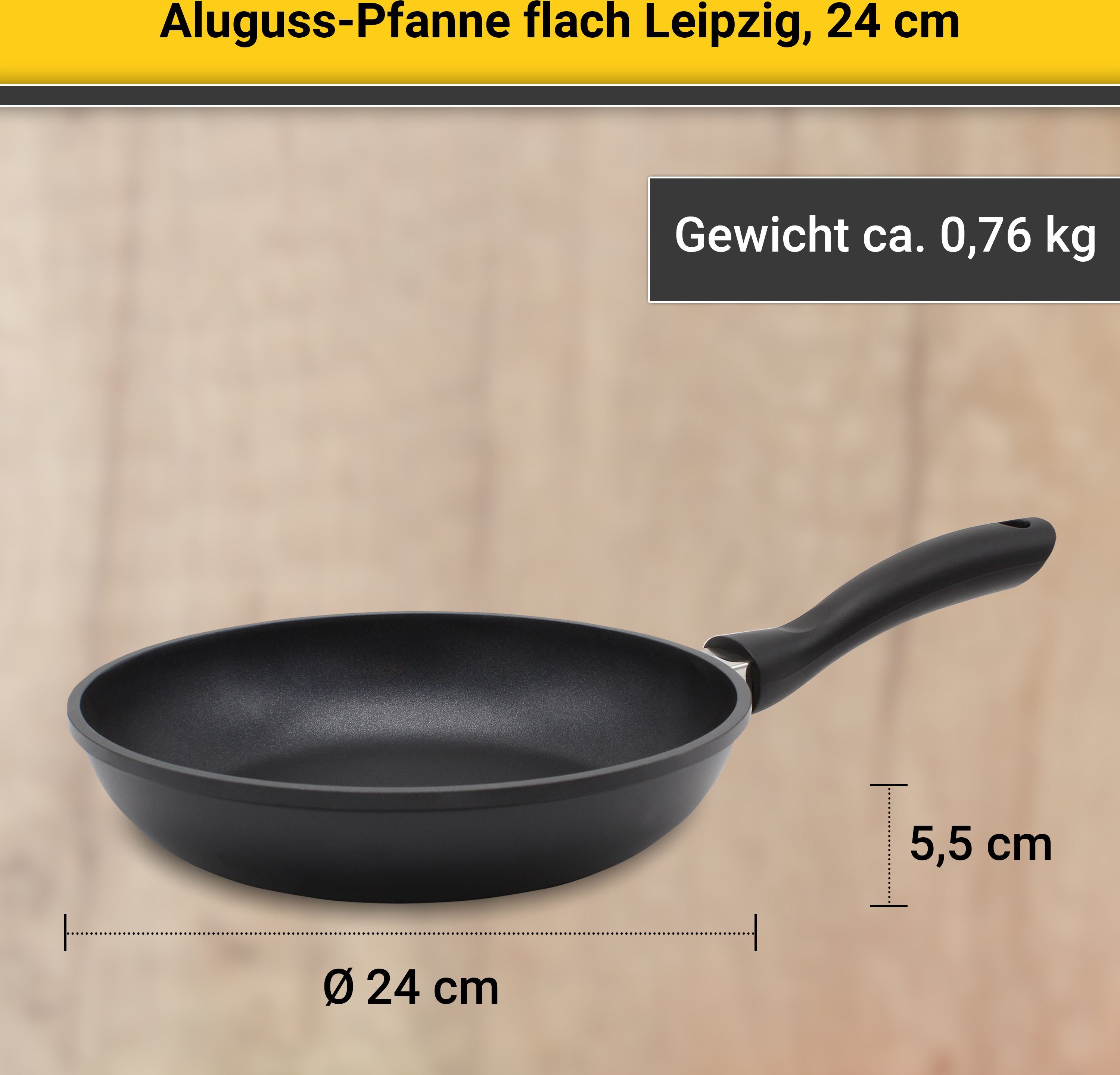 Krüger Koekenpan Gietaluminium koekenpan plat LEIPZIG (1-delig)