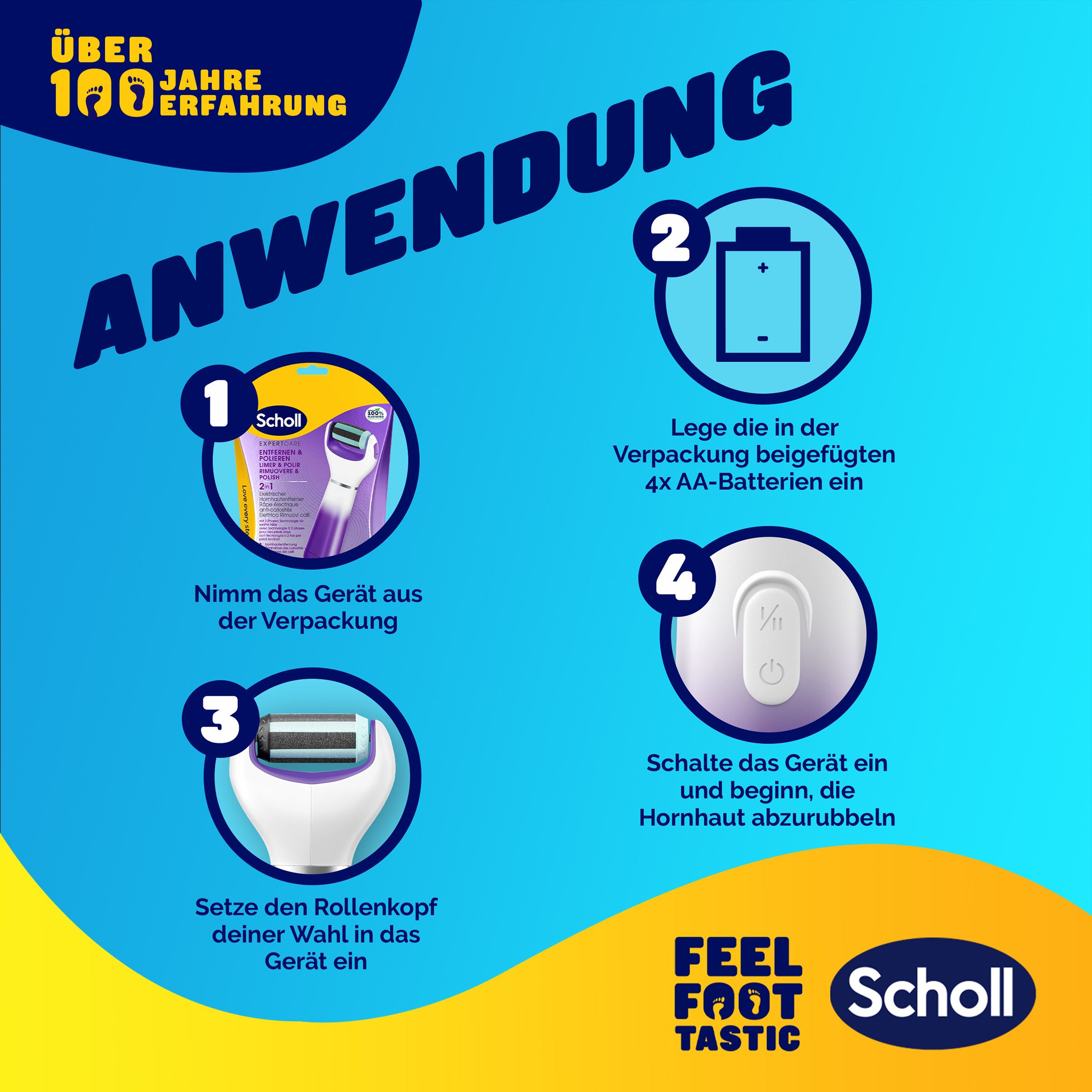 Scholl Elektrische eeltverwijderaar Expert Care 2-in-1 File & Smooth elektrischer Hornhautentferner (set)