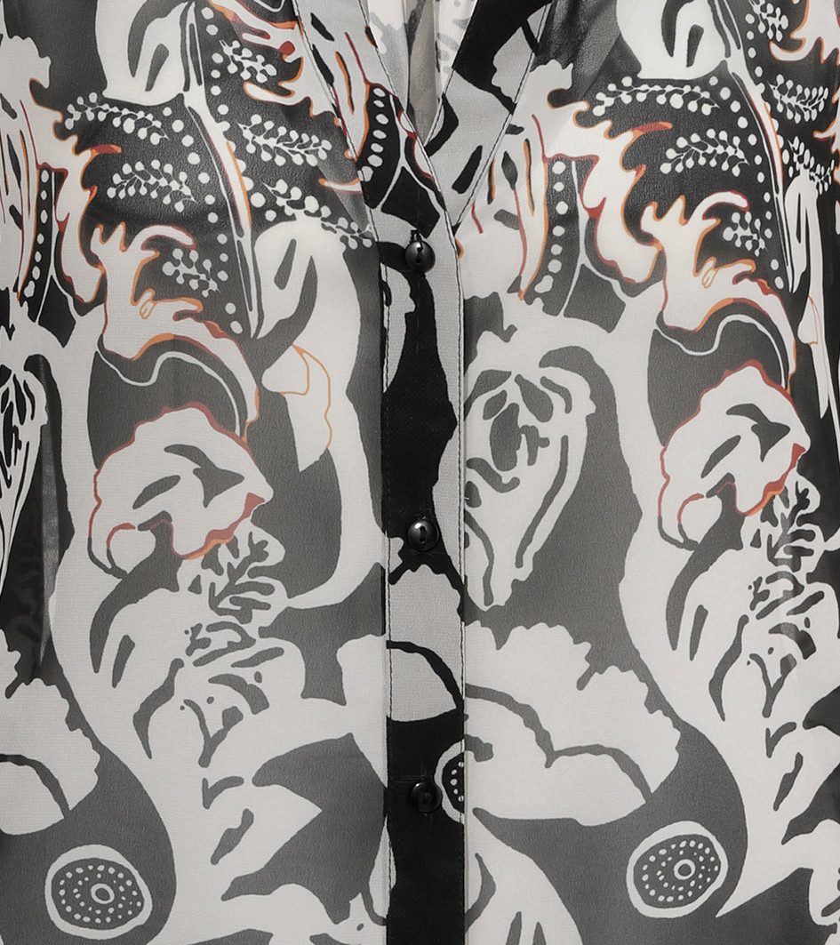Aniston CASUAL Overhemdblouse met kleuraccenten in extravagante bladeren-print