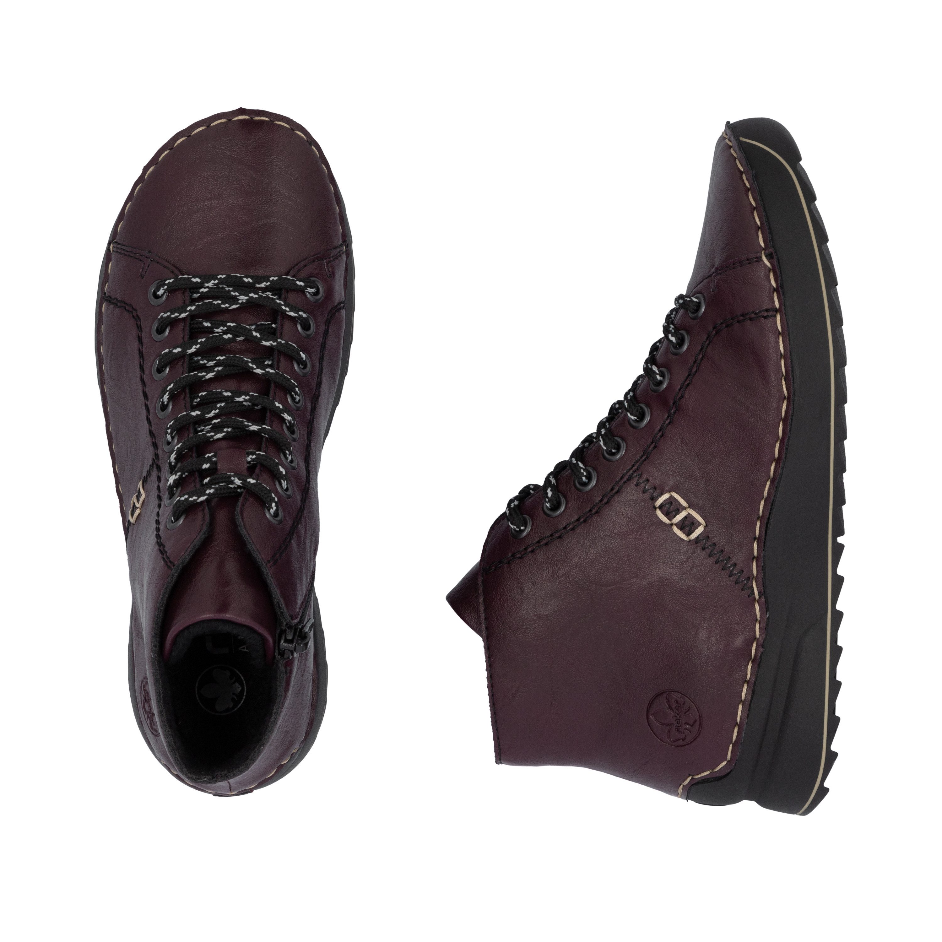 Rieker Hoge veterschoenen met modieuze profielzool