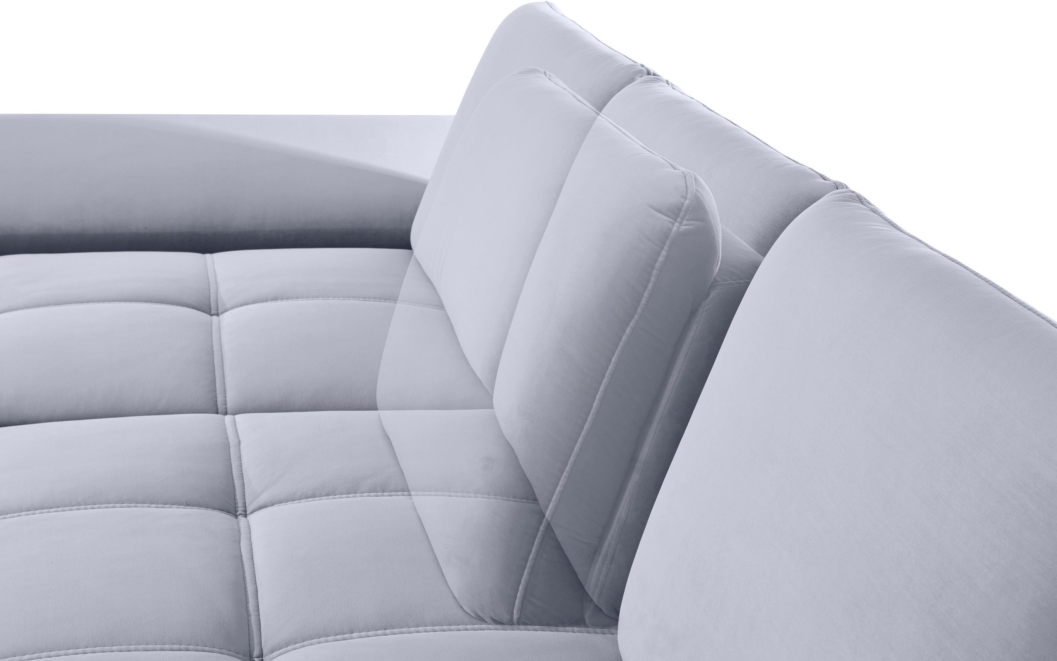 Places of Style Hoekbank Costello L-vorm, met zitdiepteverstelling, armleuningverstelling en