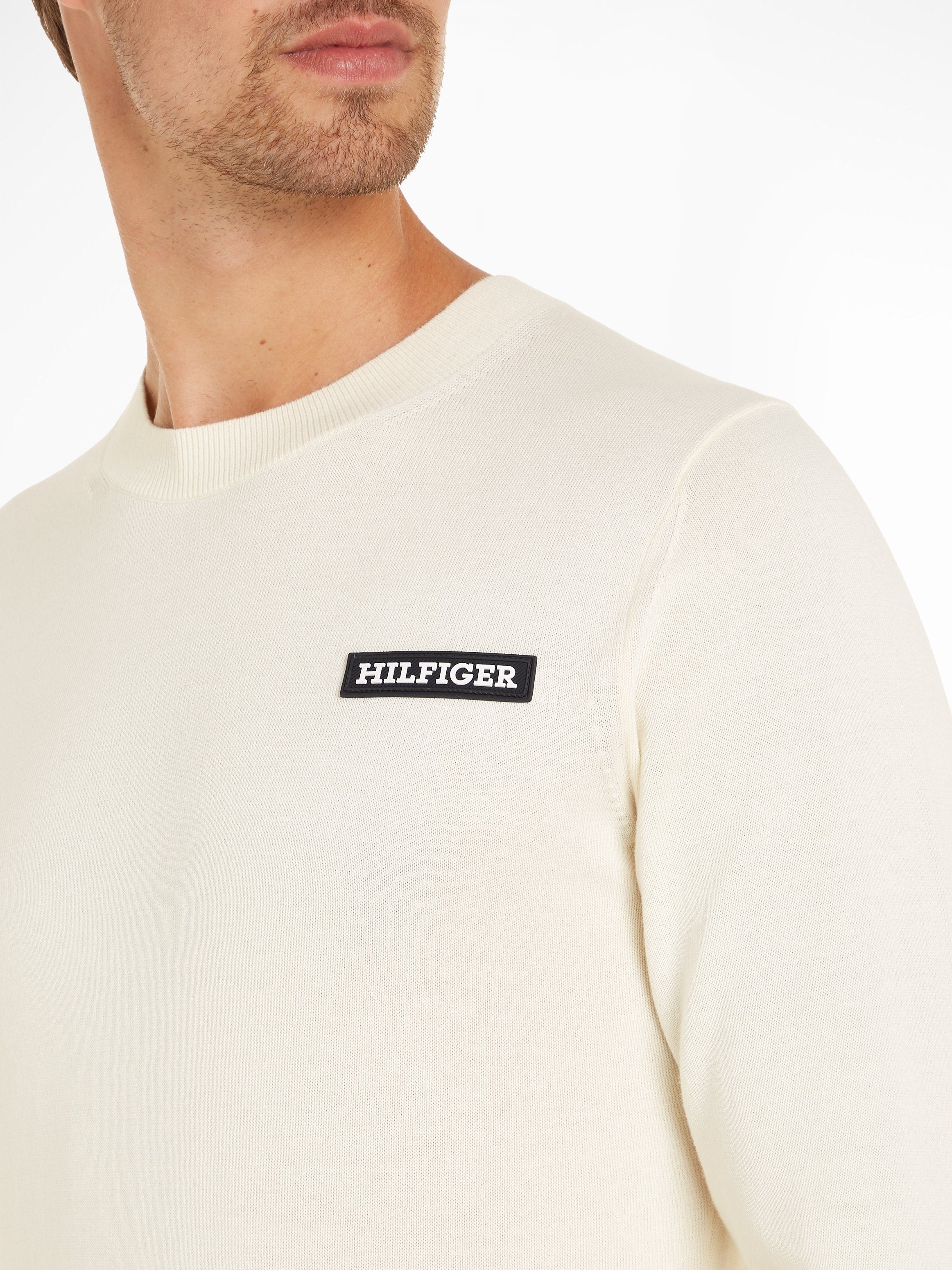 Tommy Hilfiger Gebreide trui GLOBAL STRIPE CREW NK Global-strepen op mouw- en nekafwerking
