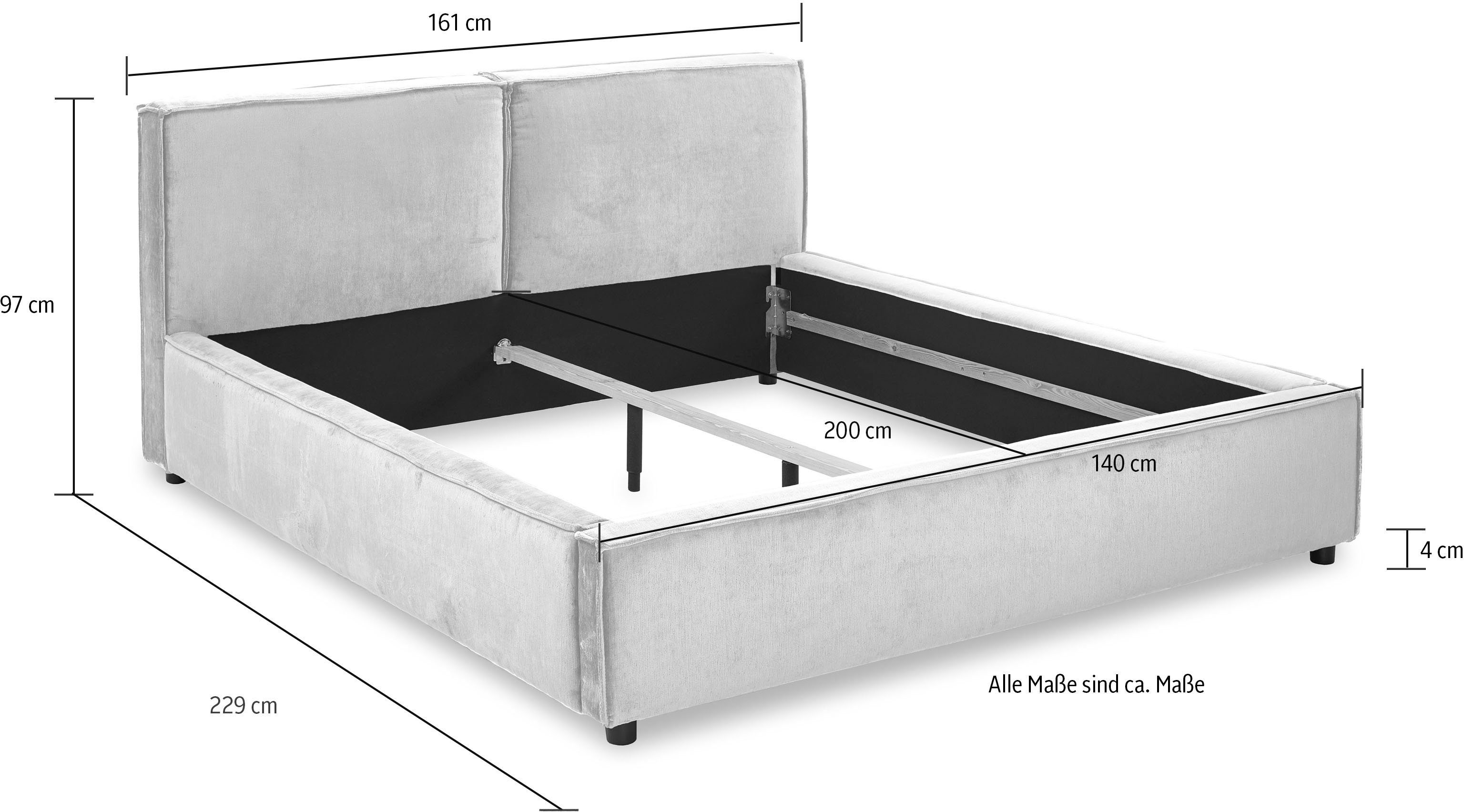 INOSIGN Gestoffeerd bed Silverwood met een moderne look en hoog draagvermogen