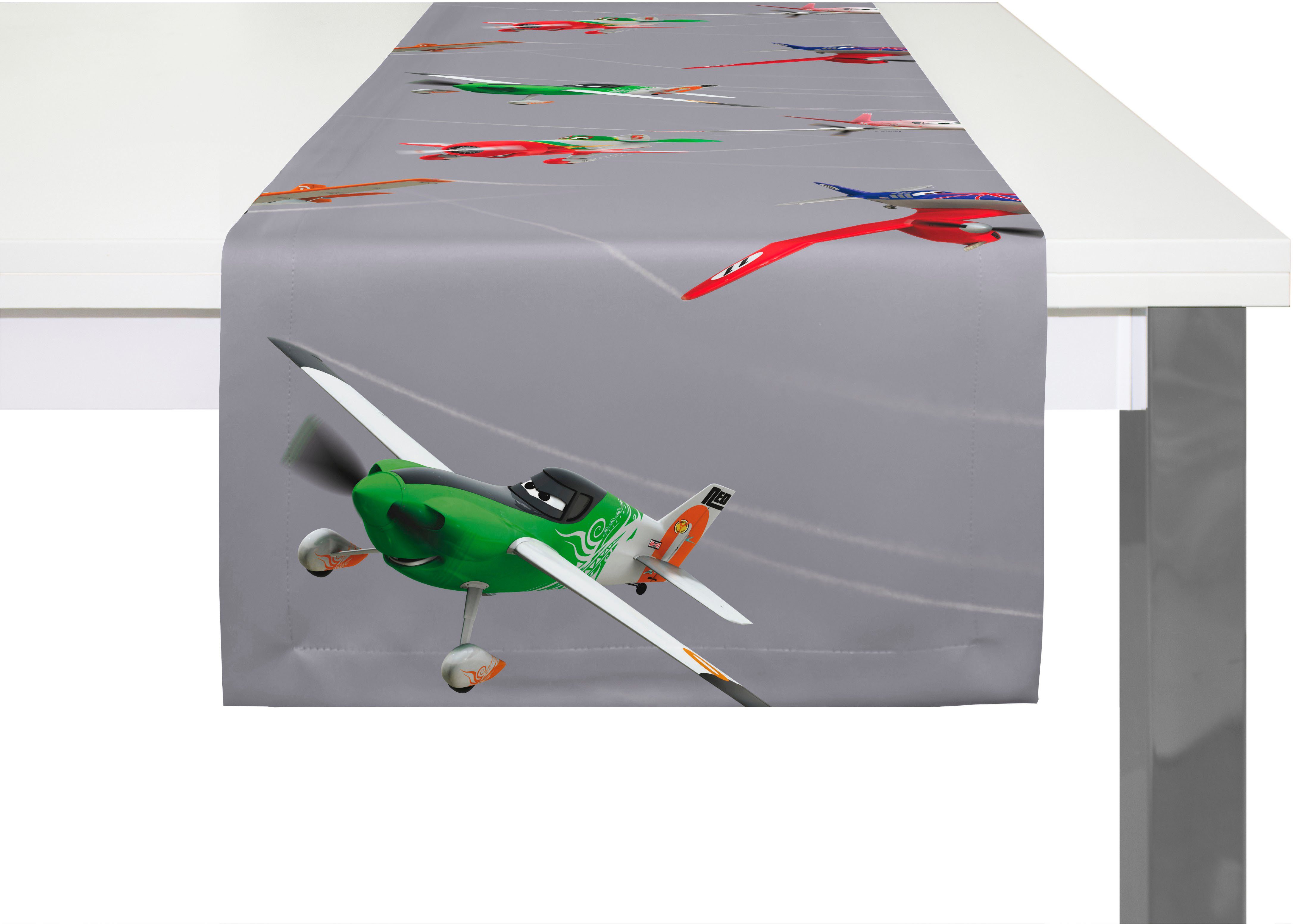 Wirth Tafelloper Planes Action (1 stuk) tafelkleden grijs