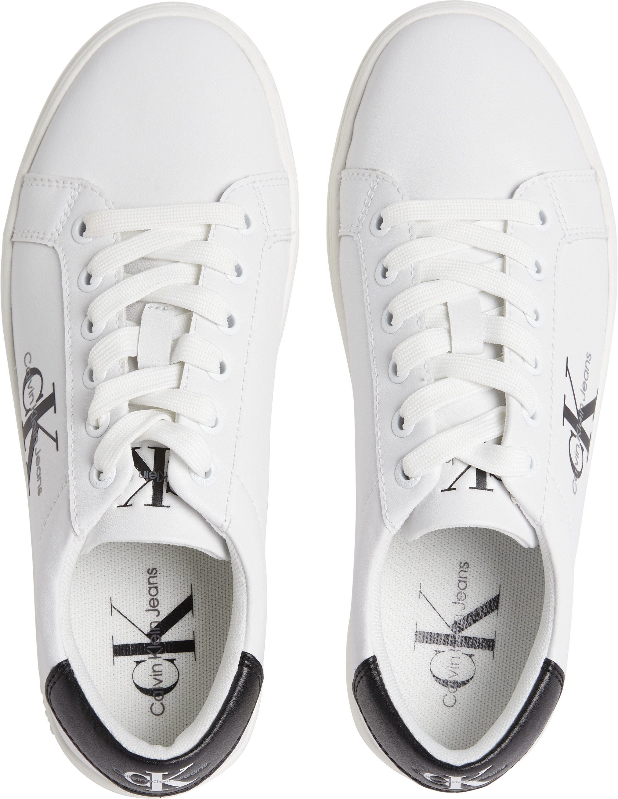 Calvin Klein Sneakers CLASSIC CUPSOLE LACEUP LTH WN met zijlogo, vrijetijdsschoen, lage schoen, veterschoen