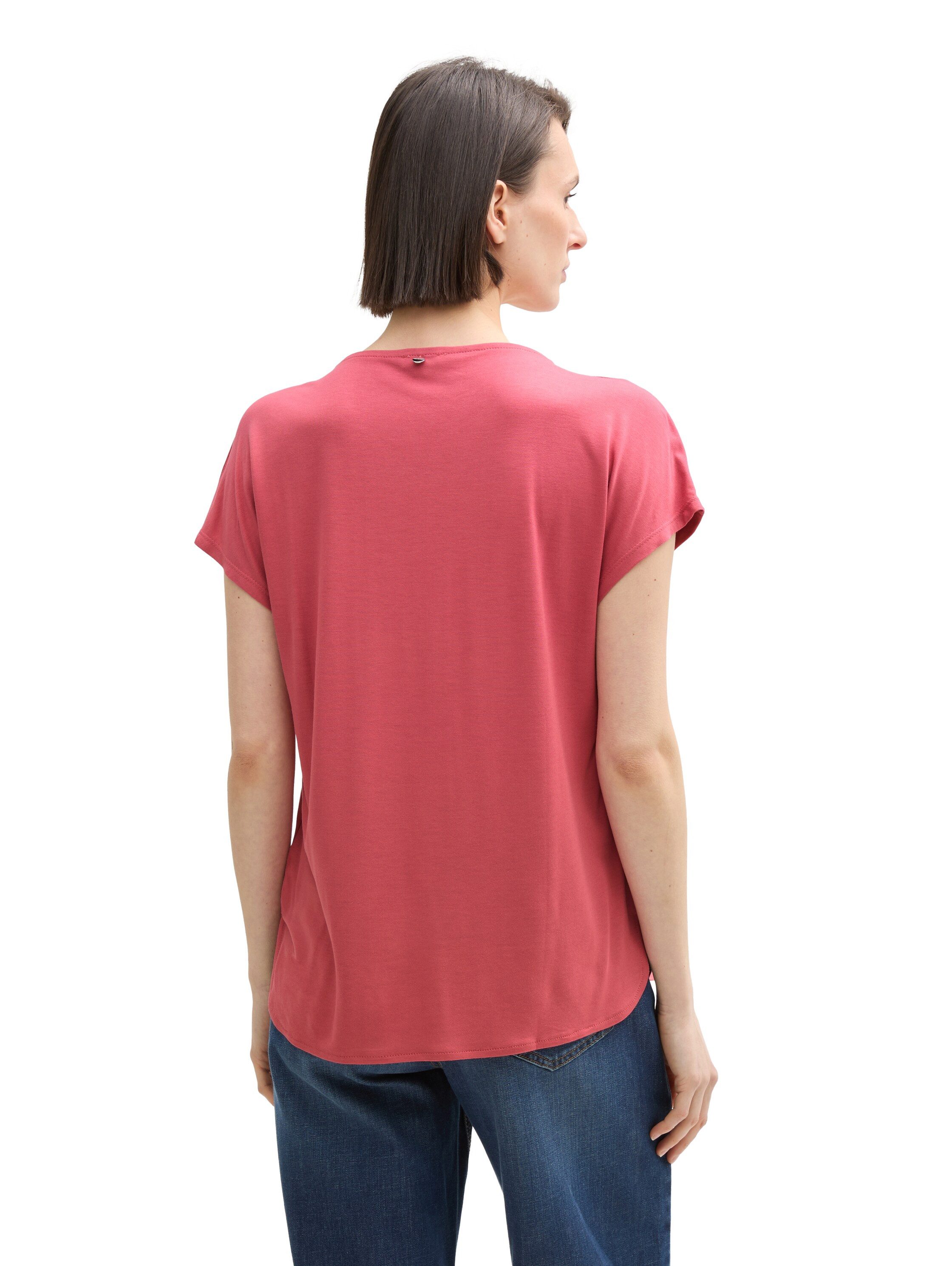 Tom Tailor T-shirt met gesplitste ronde halslijn