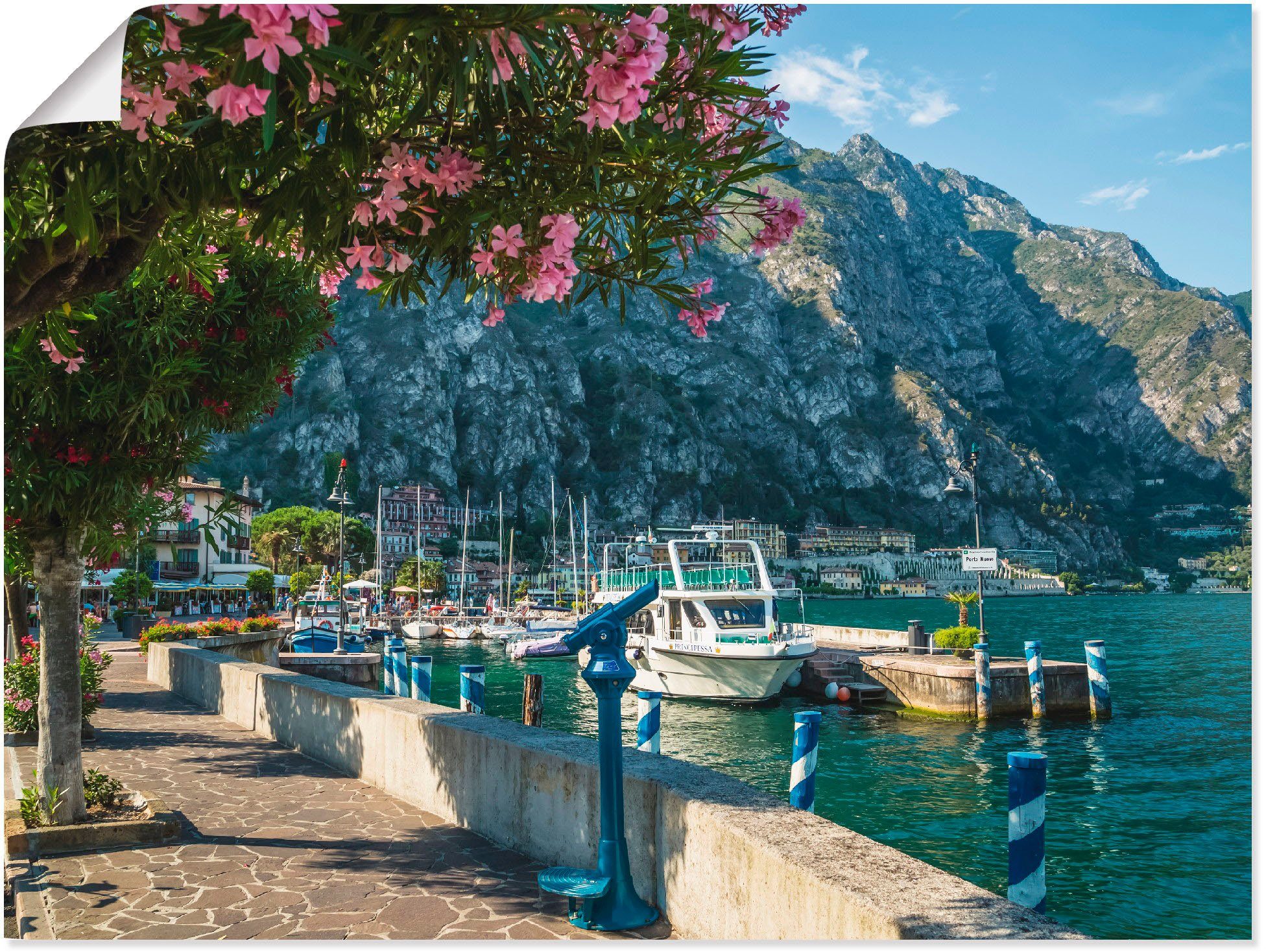 Artland Artprint Gardameer haven Limone sul Garda in vele afmetingen & productsoorten - artprint van aluminium / artprint voor buiten, artprint op linnen, poster, muursticker / wan