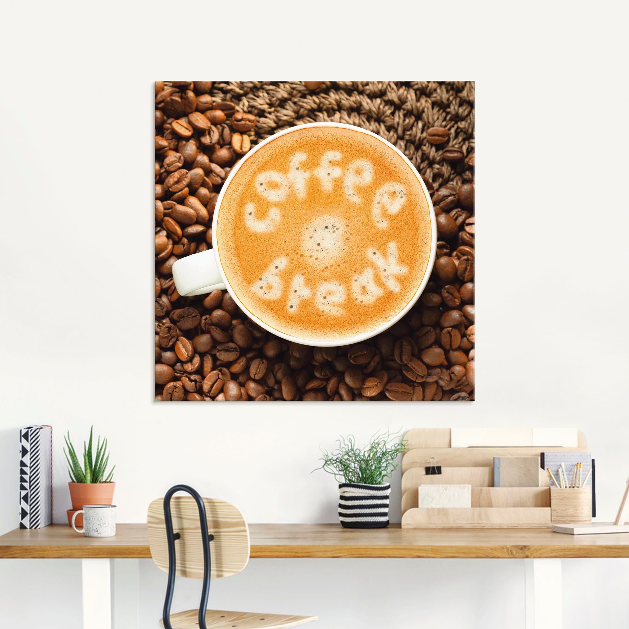 Artland Print op glas Koffiepauze in verschillende maten