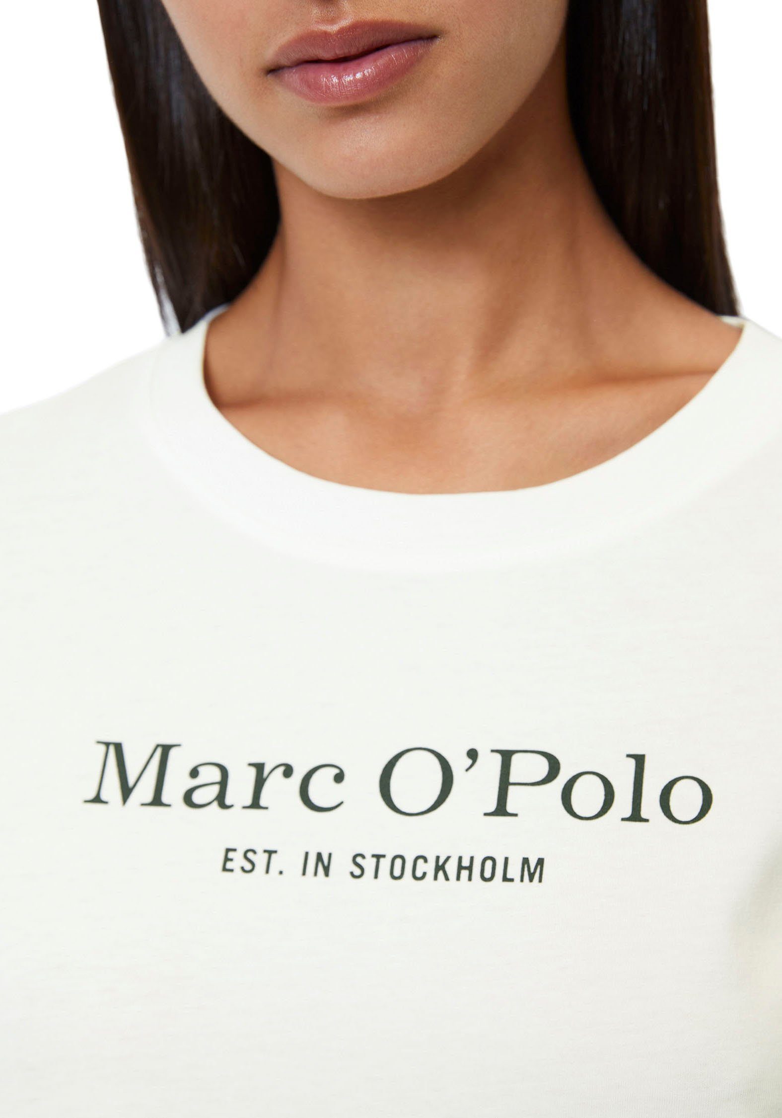 Marc O'Polo Shirt voor eronder Mix & match Slapshirt met logo-print op de borst