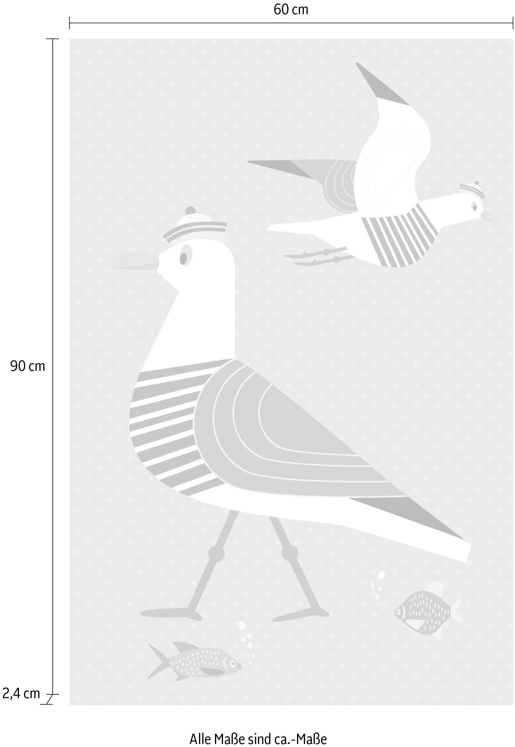 queence Artprint op acrylglas Meeuwen en vissen Fine Art-print in galeriekwaliteit