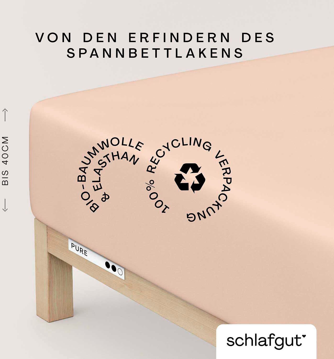 Schlafgut Hoeslaken PURE BOXSPRING in maat 90x200, 140x200 of 180x200, voor boxspringbed (1 stuk) hoeslakens maat 90-100 cm x 200-220 cm roze