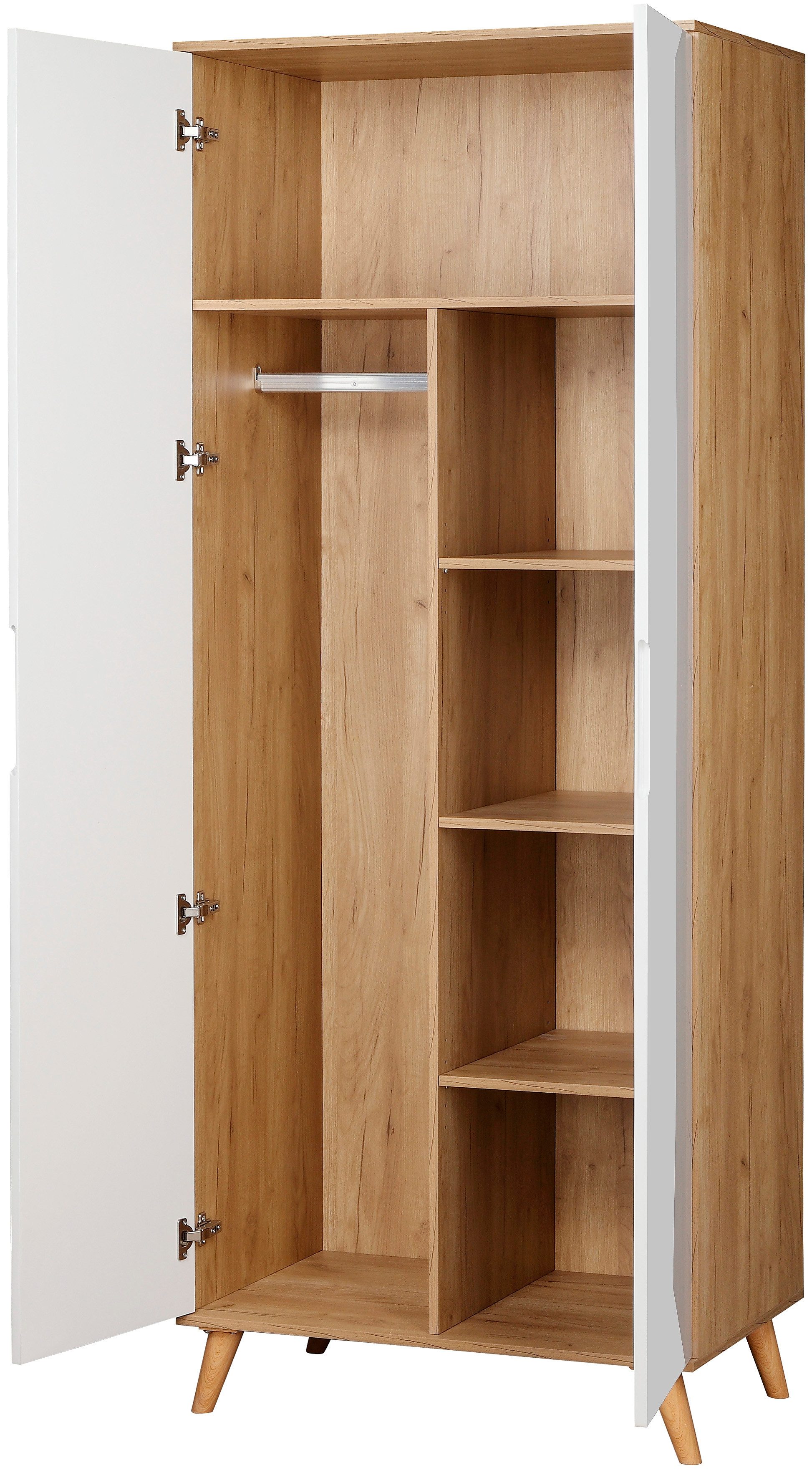 andas Kledingkast Lund slaapkamerkast bestseller in Scandinavisch design Kledingkast met premium binneninrichting, breedte 80 cm hoogglans
