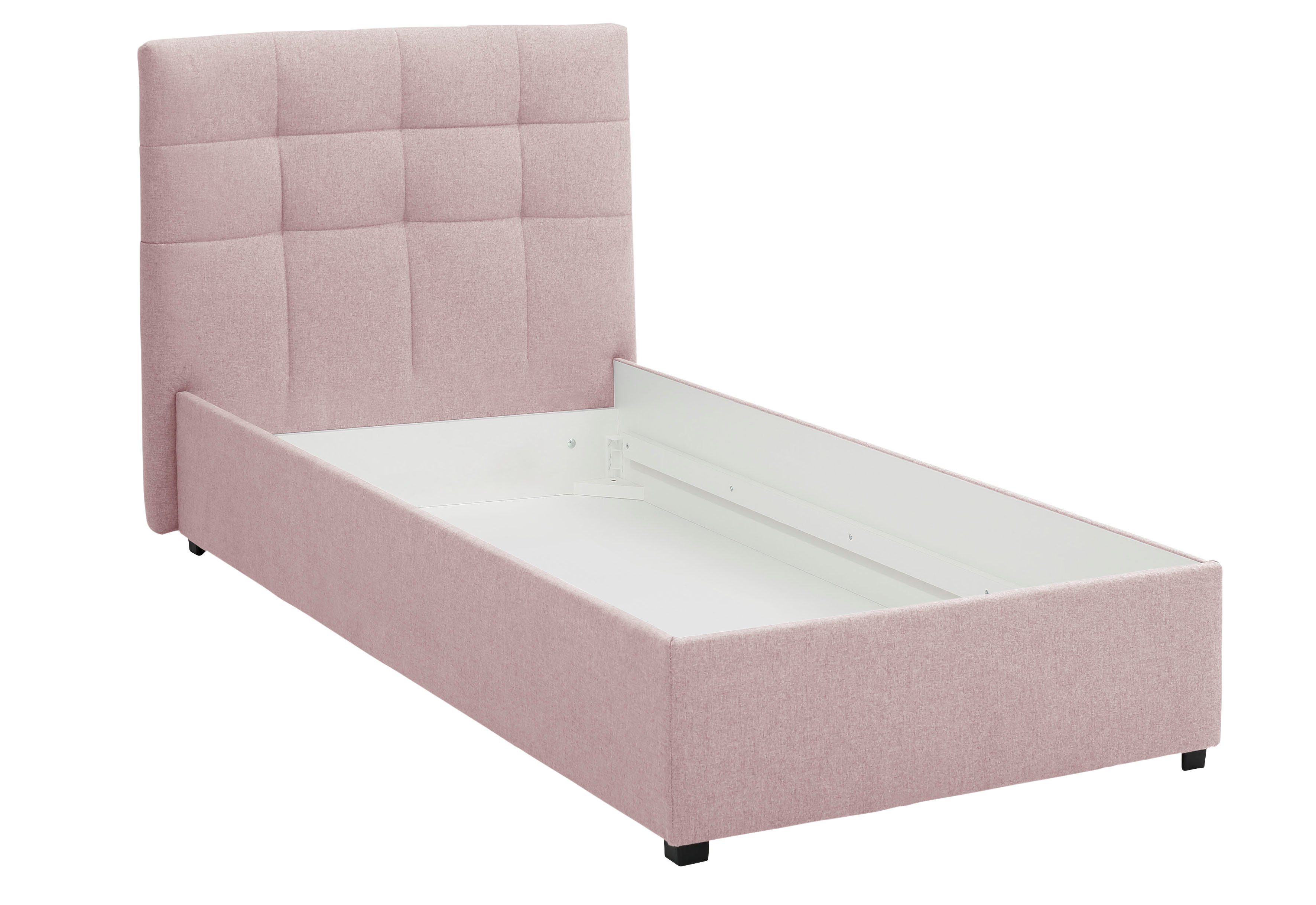 Lüttenhütt Gestoffeerd bed Endres met bedkist, naar keuze zonder matras/lattenbodem of incl. matras