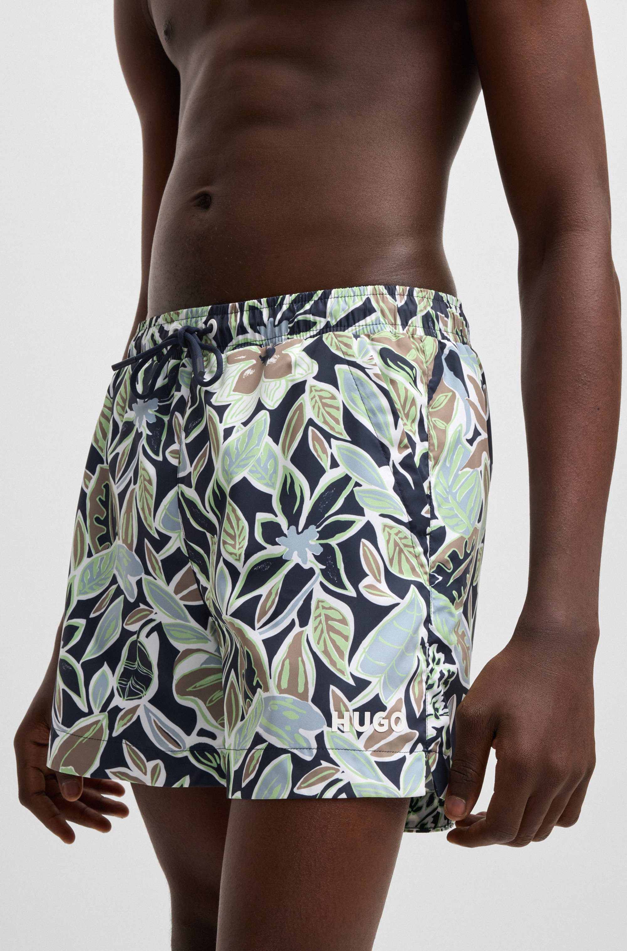HUGO underwear Zwemshort CALALA met tropisch patroon
