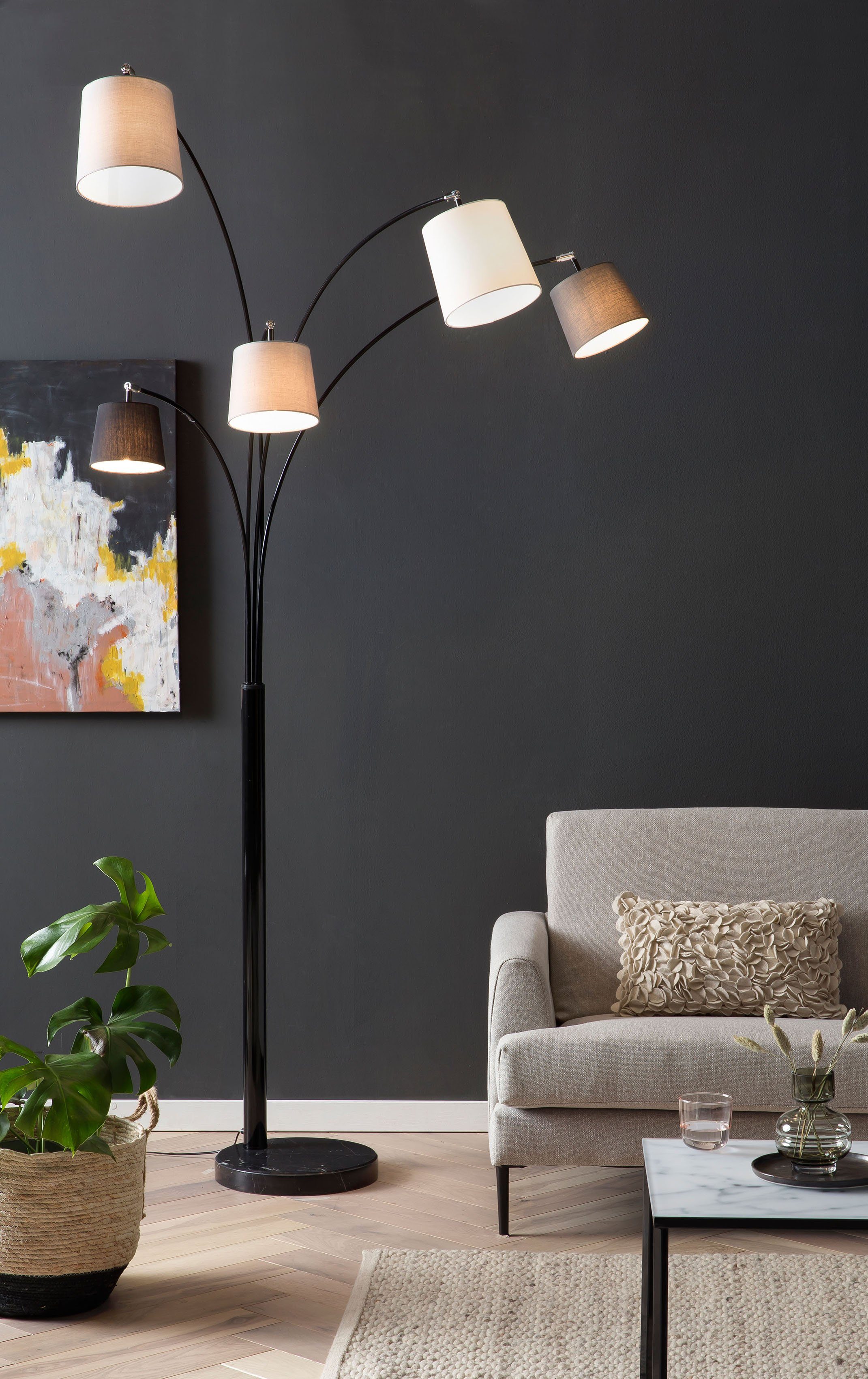SalesFever Staande lamp Maxim Lampenkappen en armen beweegbaar