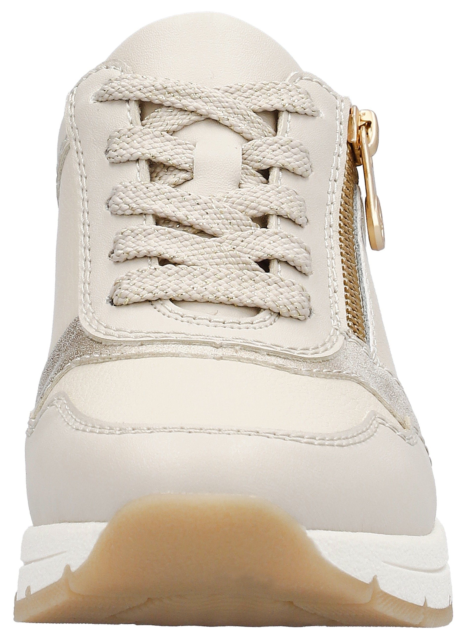 Rieker Sneakers met zijrits, vrijetijdsschoen, veterschoen, smalle vorm