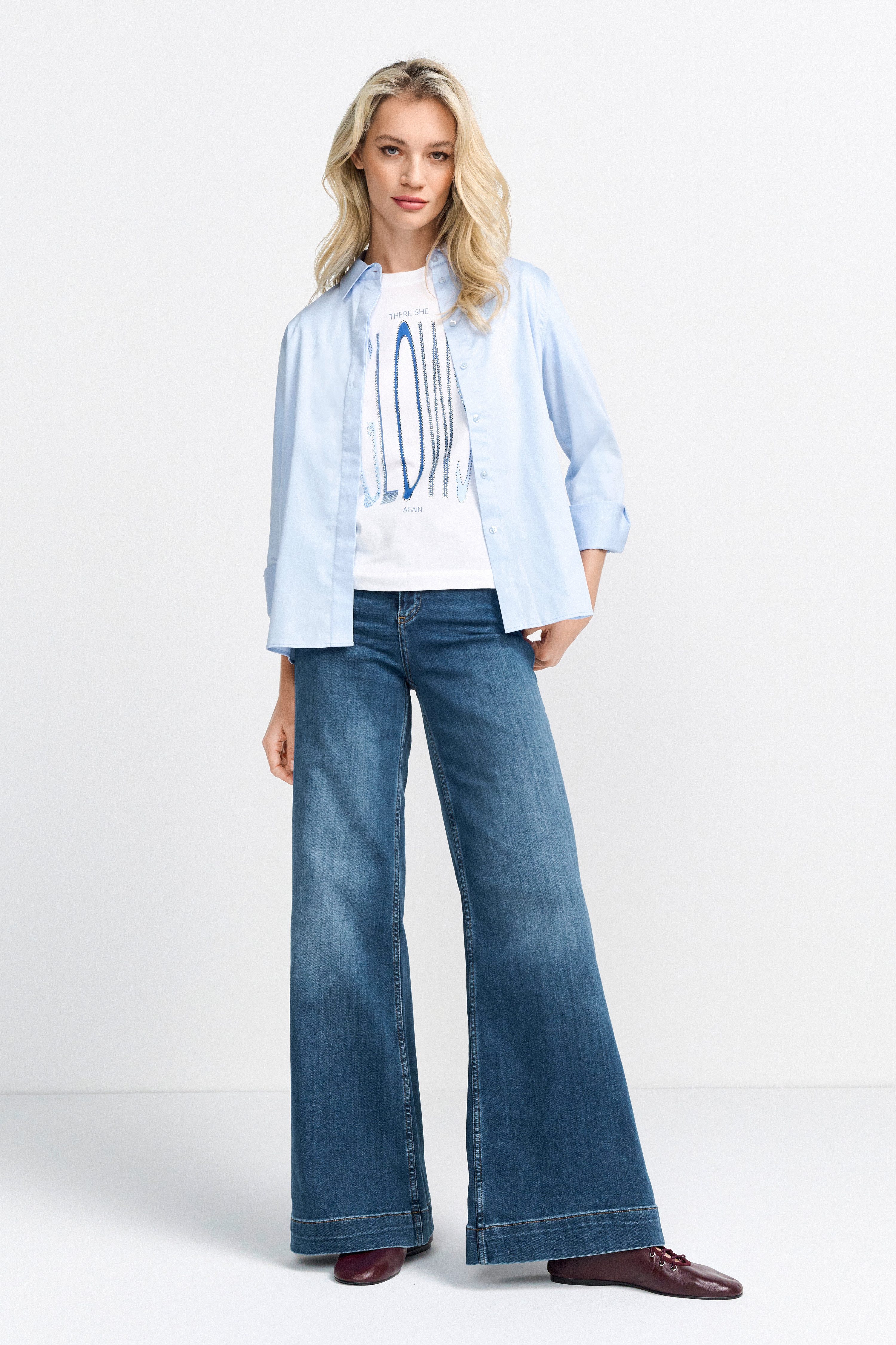 Rich & Royal Shirt met korte mouwen Print "There she GLOWS again"