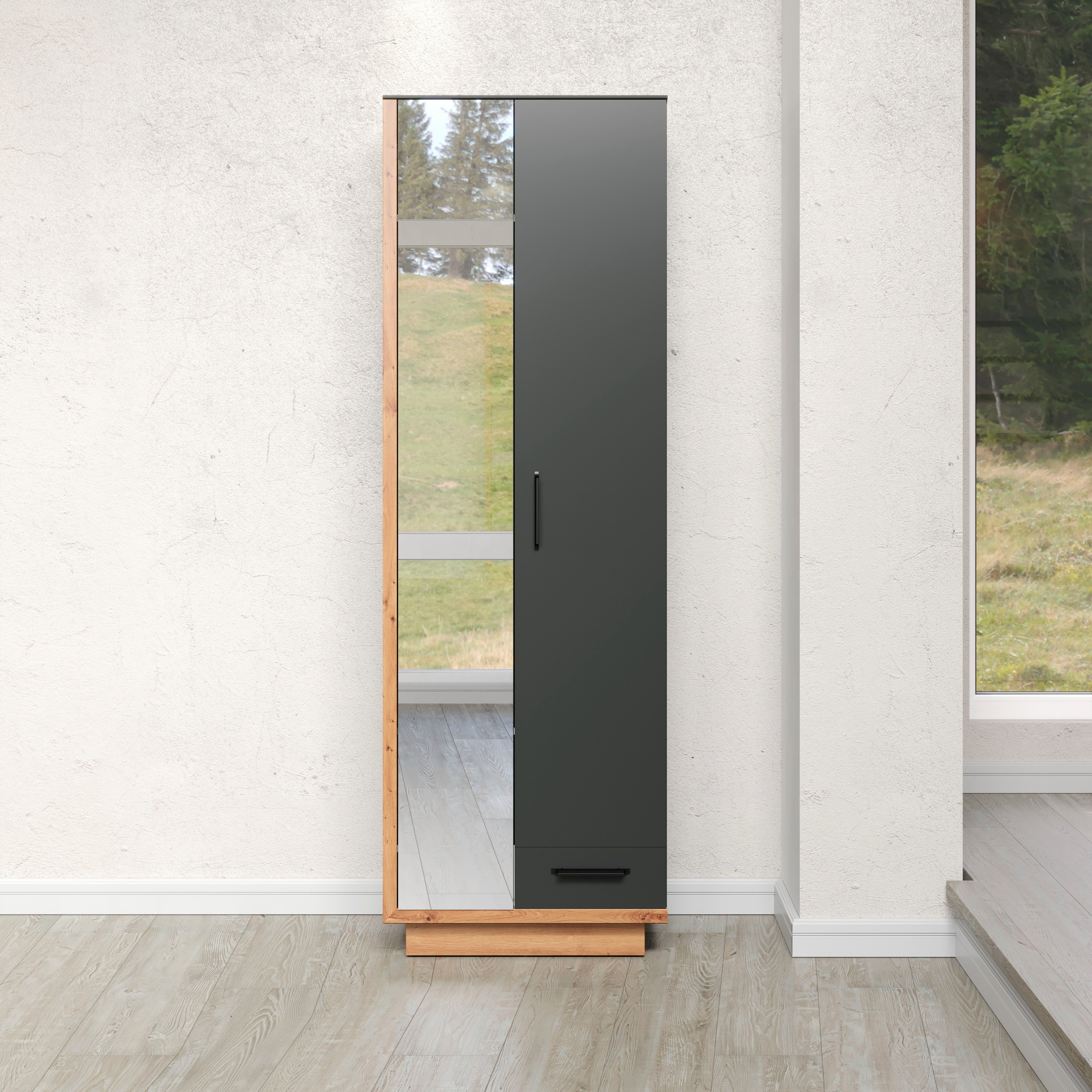 INOSIGN Kledingkast Premont Elegante hal kast op een sokkel - Soft-Close - Met frontspiegel (1 stuk)