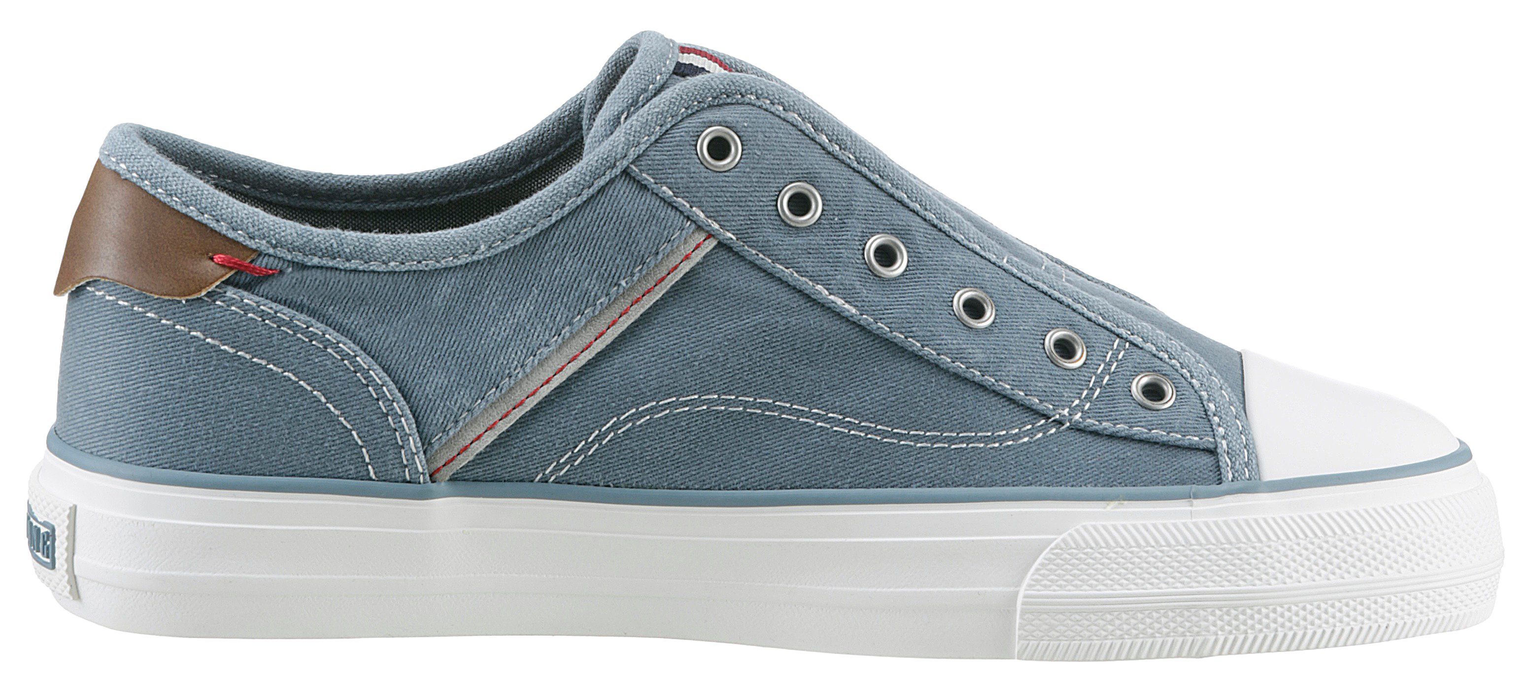 Mustang Shoes Slip-on sneakers Plateau sneaker, slipper, vrijetijdsschoen met praktische elastische band