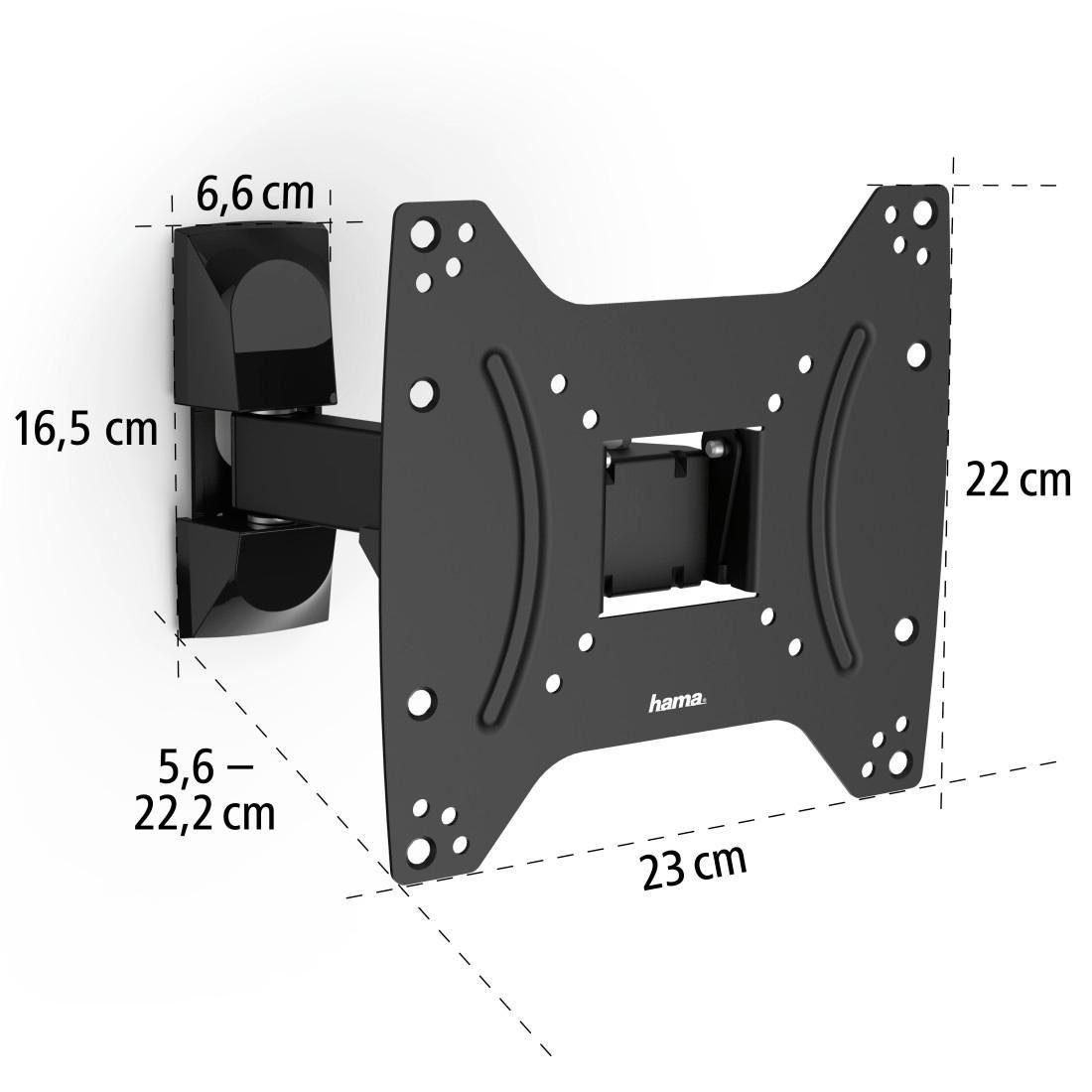 Hama Tv-wandhouder Muurbeugel, zwart, draaibaar, 48 - 122 cm (19" -48"), 32", 43"