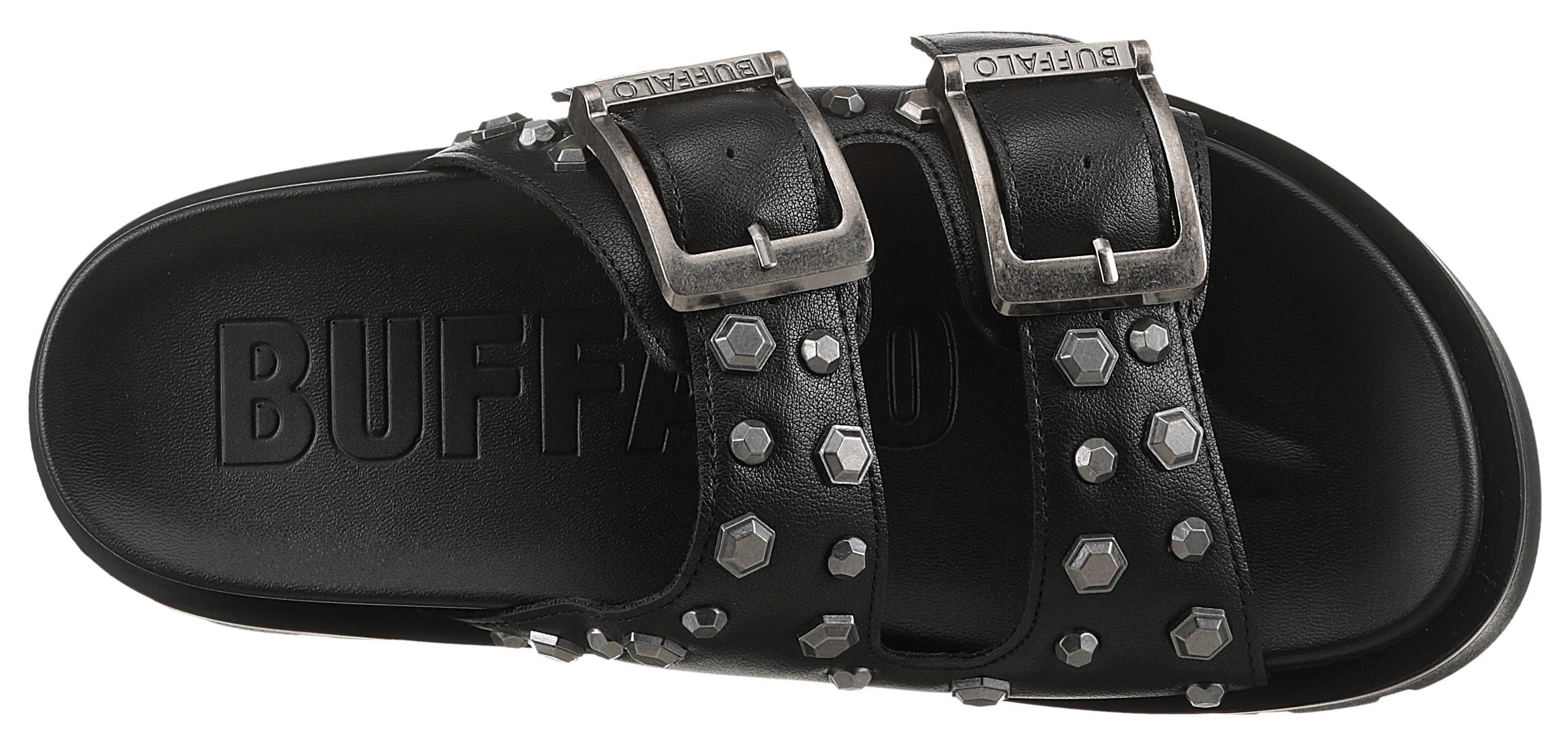 Buffalo Slippers RAYA ARI , zomerschoen, slippers, strand-schoen met studs-decoratie