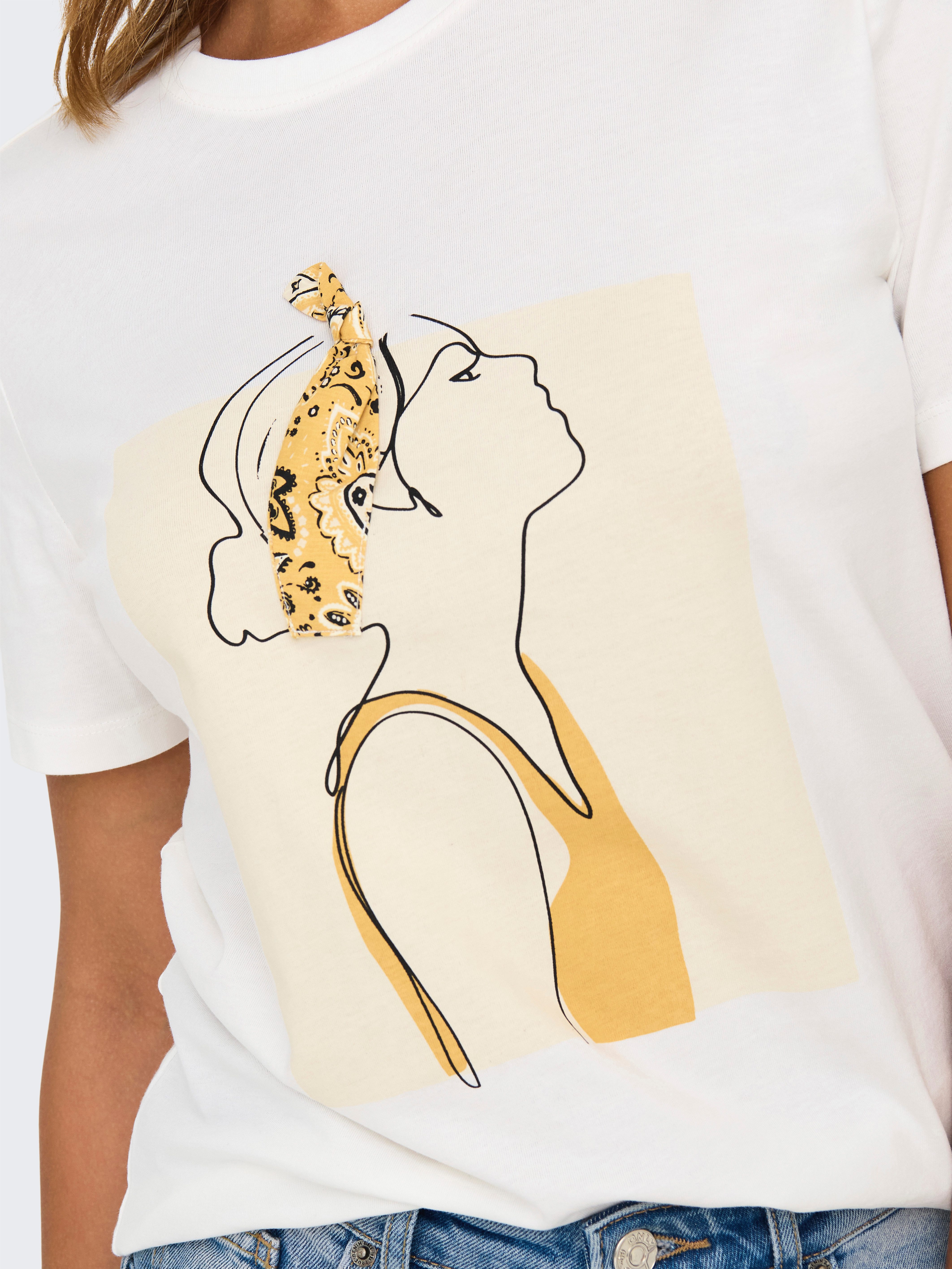 Only Shirt met korte mouwen ONLCLARA S/S TEE CS JRS