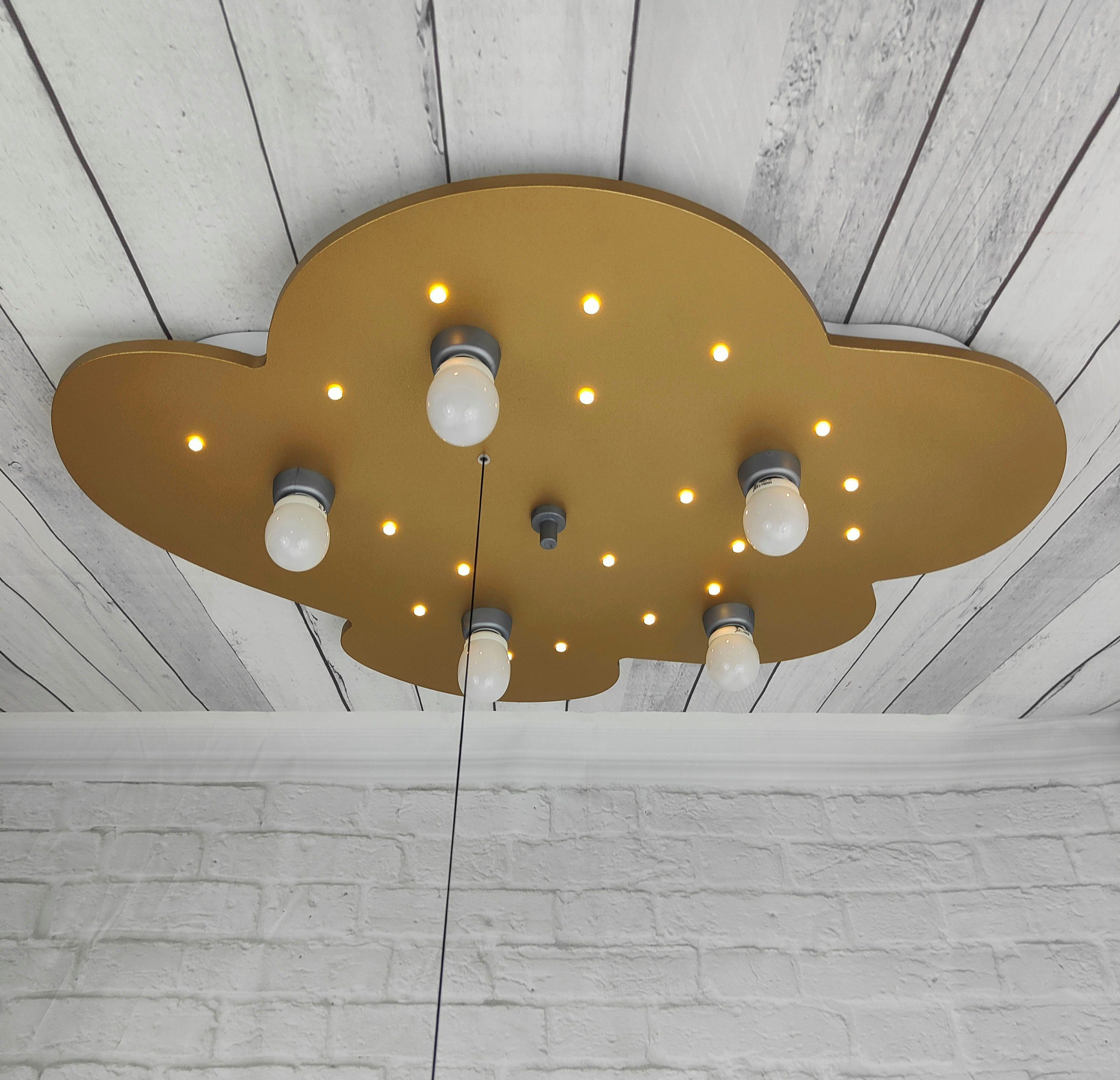 niermann Plafondlamp Wolke, Gold E14 fittingen voor eenvoudige lichtbronwisseling (1 stuk)