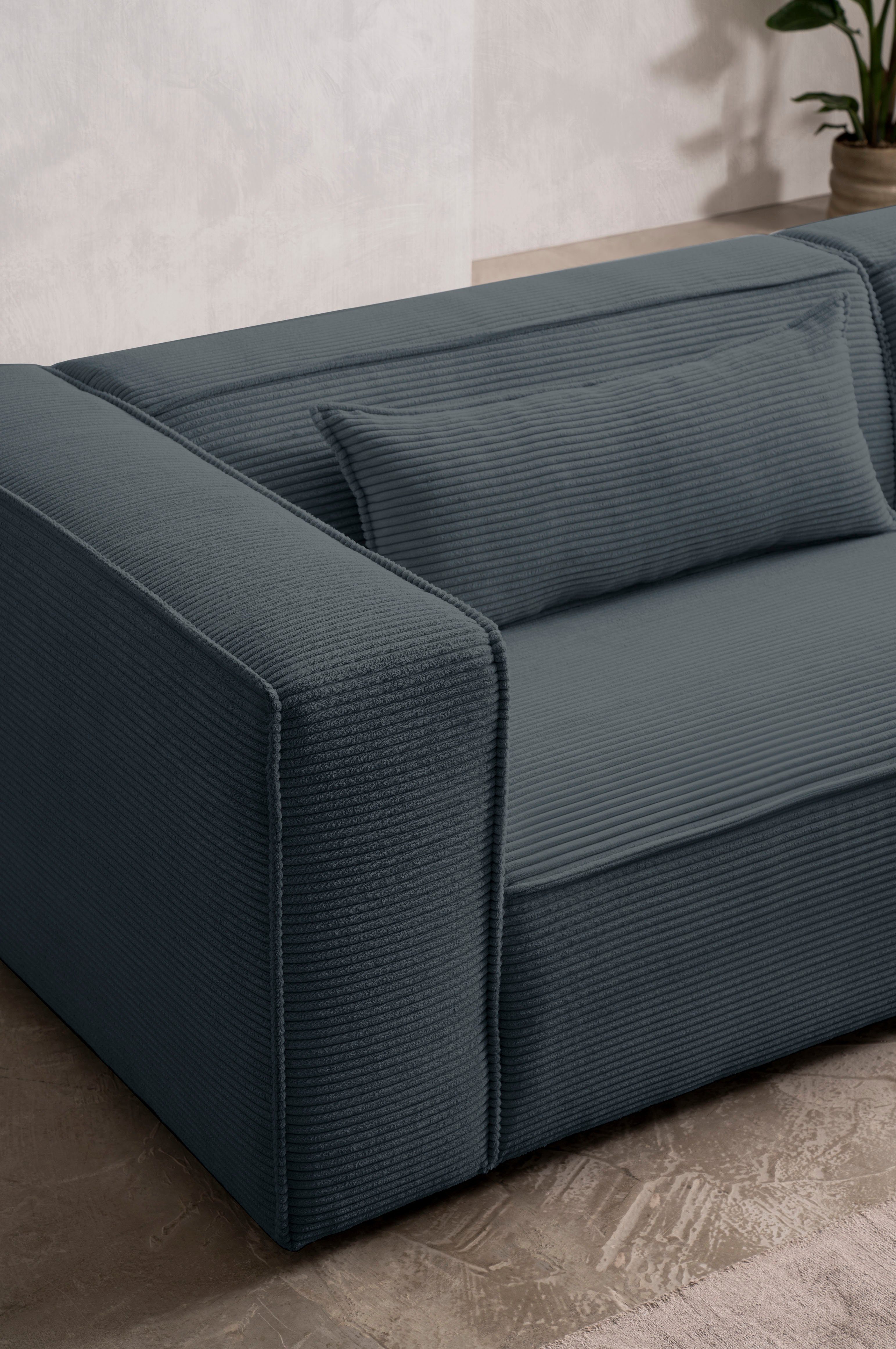 LeGer Home by Lena Gercke 3-zitsbank PIARA, bank met biesnaad, sofa in cord of linnenlook