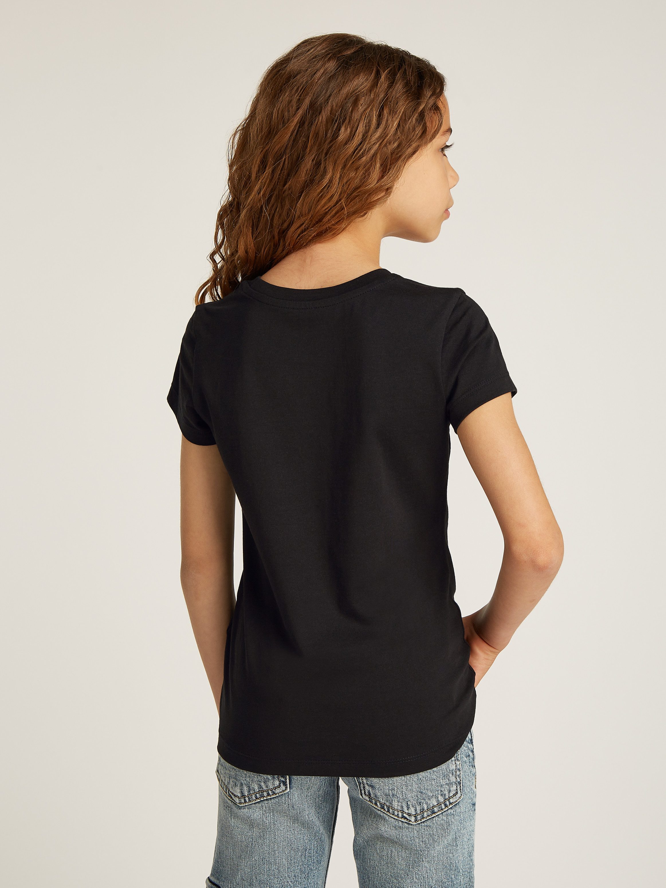 Calvin Klein Shirt met ronde hals HANDWRITING LOGO SS SLIM T-SHIRT voor kinderen tot 16 jaar met logo-opdruk