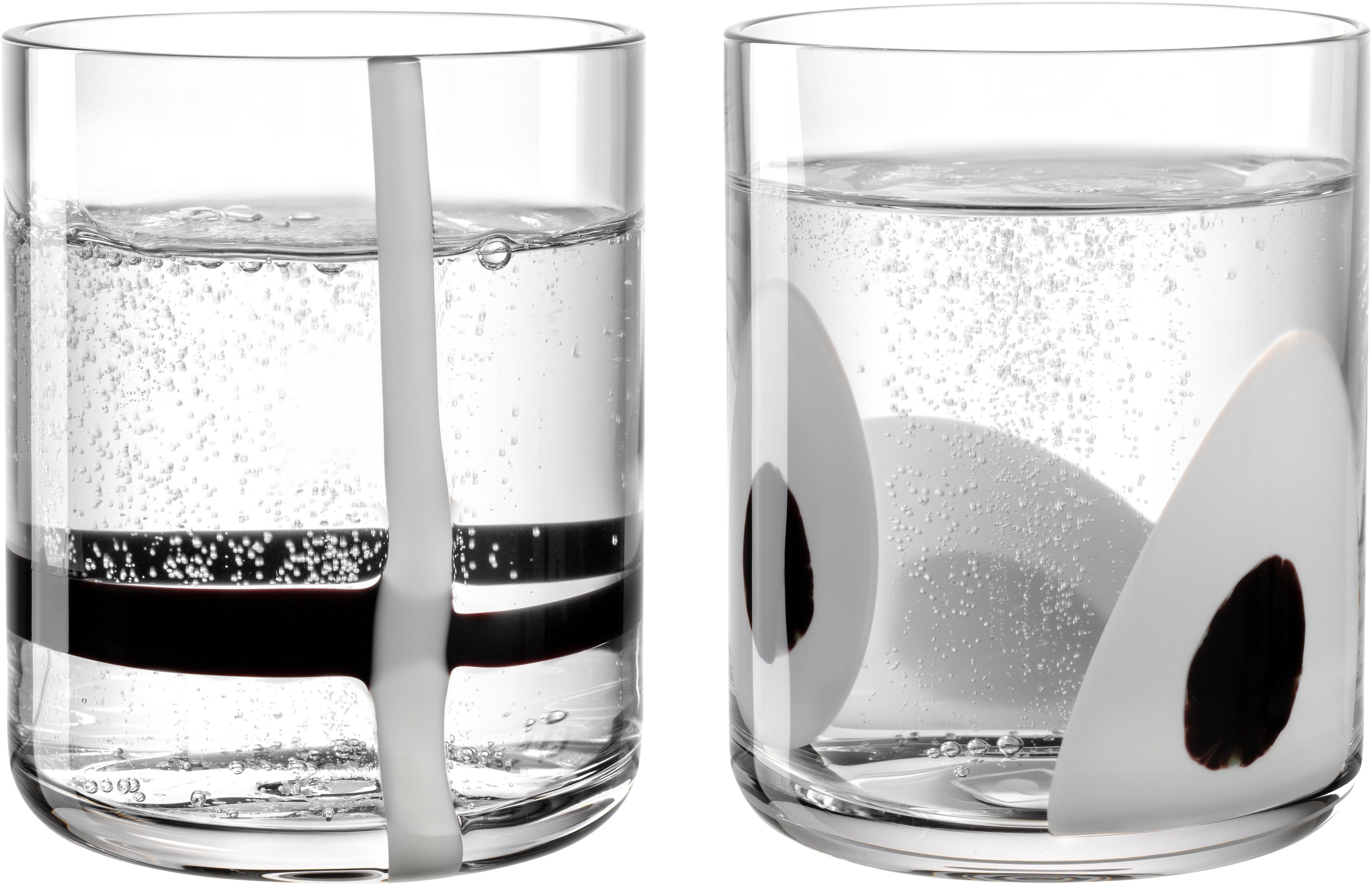 LEONARDO Glazenset Drinkglas BANDA NERA, 300 ml, 2-stuks set (set, 2-delig)