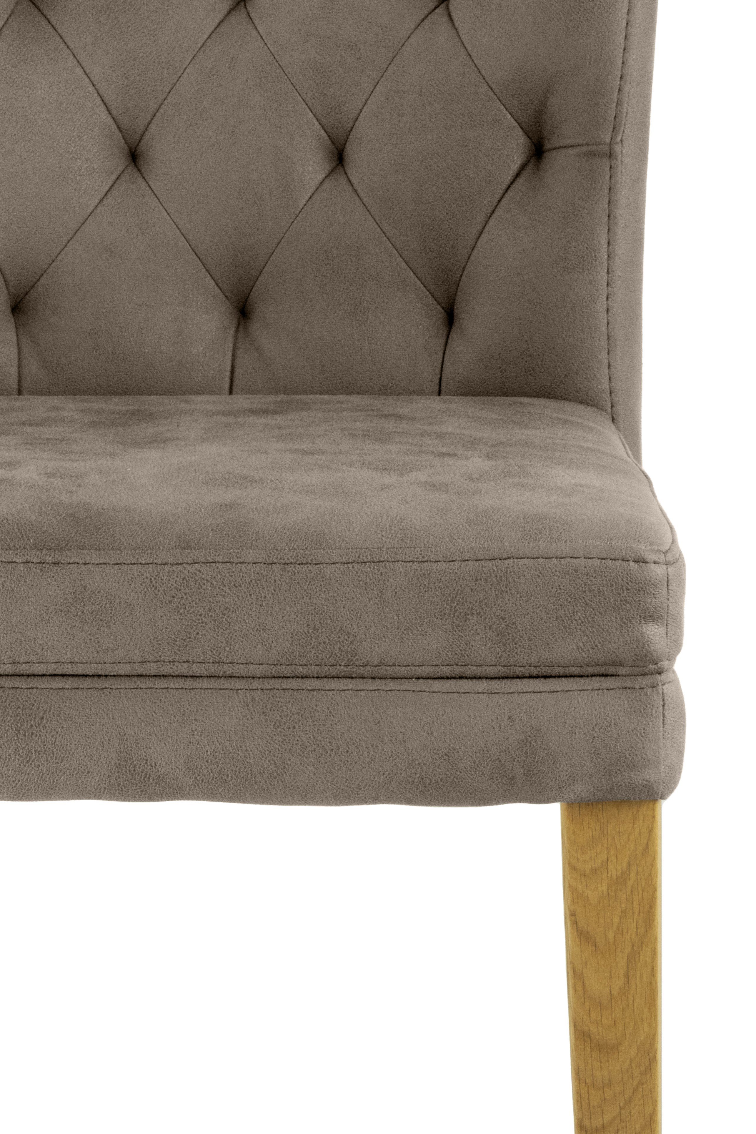 Home affaire Stoel met 4 poten Colorado prettige bekleding, frame massief hout wengé of naturel-eiken (set, 2 stuks)