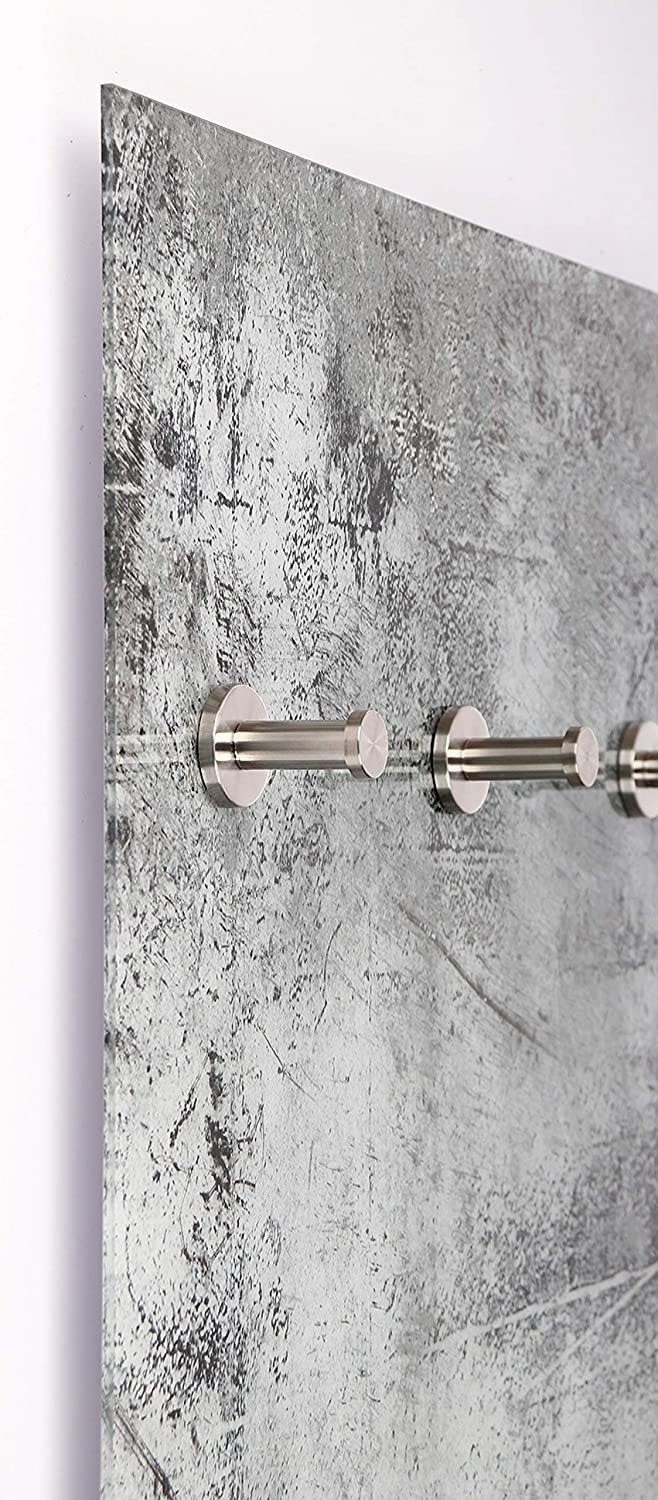 queence Kapstok Brushed Grey Wandkapstok, wisstechniek, betonlook, grijs, ruimtebesparend, modern