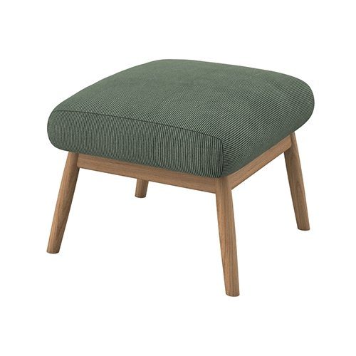 FLEXLUX Hocker Padova Voetenbank/poef voor oorfauteuil, eiken poten hockers groen