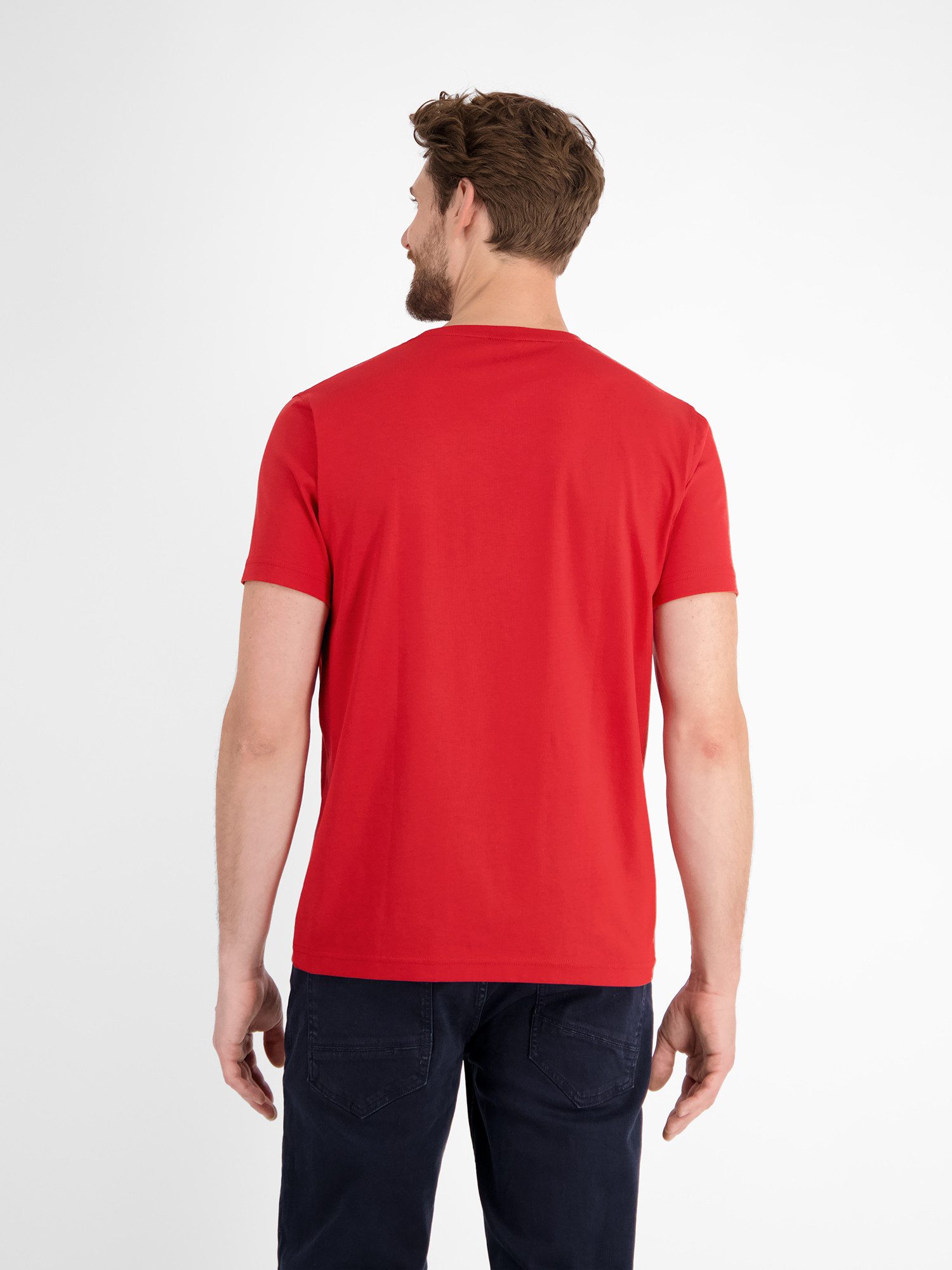 Lerros T-shirt LERROS basic T-shirt met logostiksel, effen