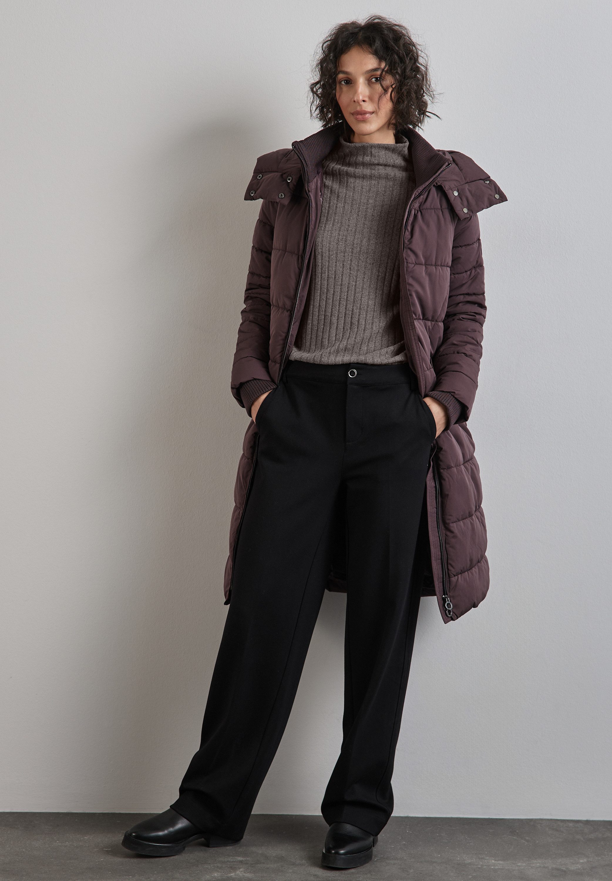 STREET ONE Shirt met lange mouwen met ribstructuur