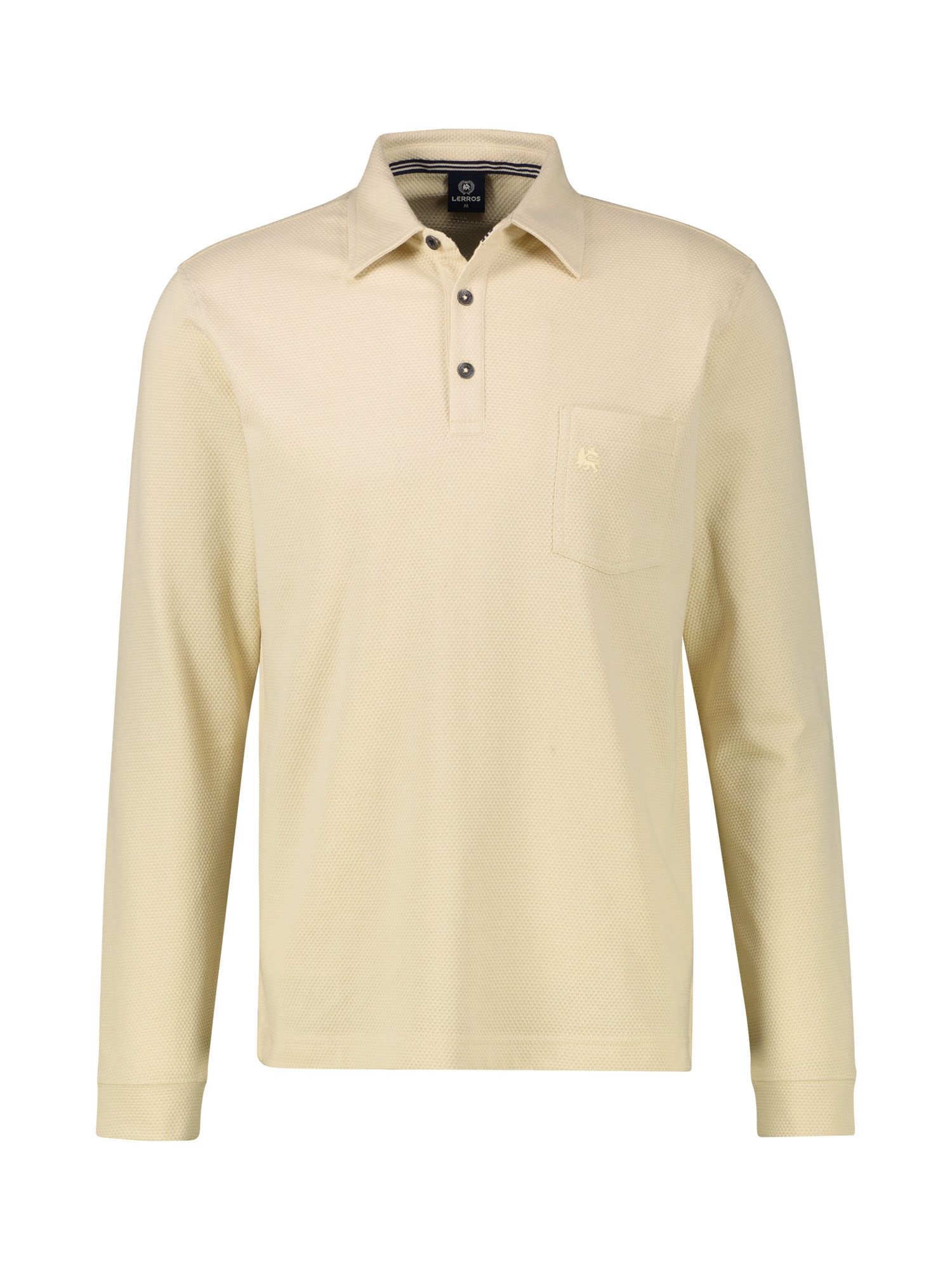 Lerros Poloshirt met lange mouwen LERROS Heren-lange mouwen polo in wafeloptiek