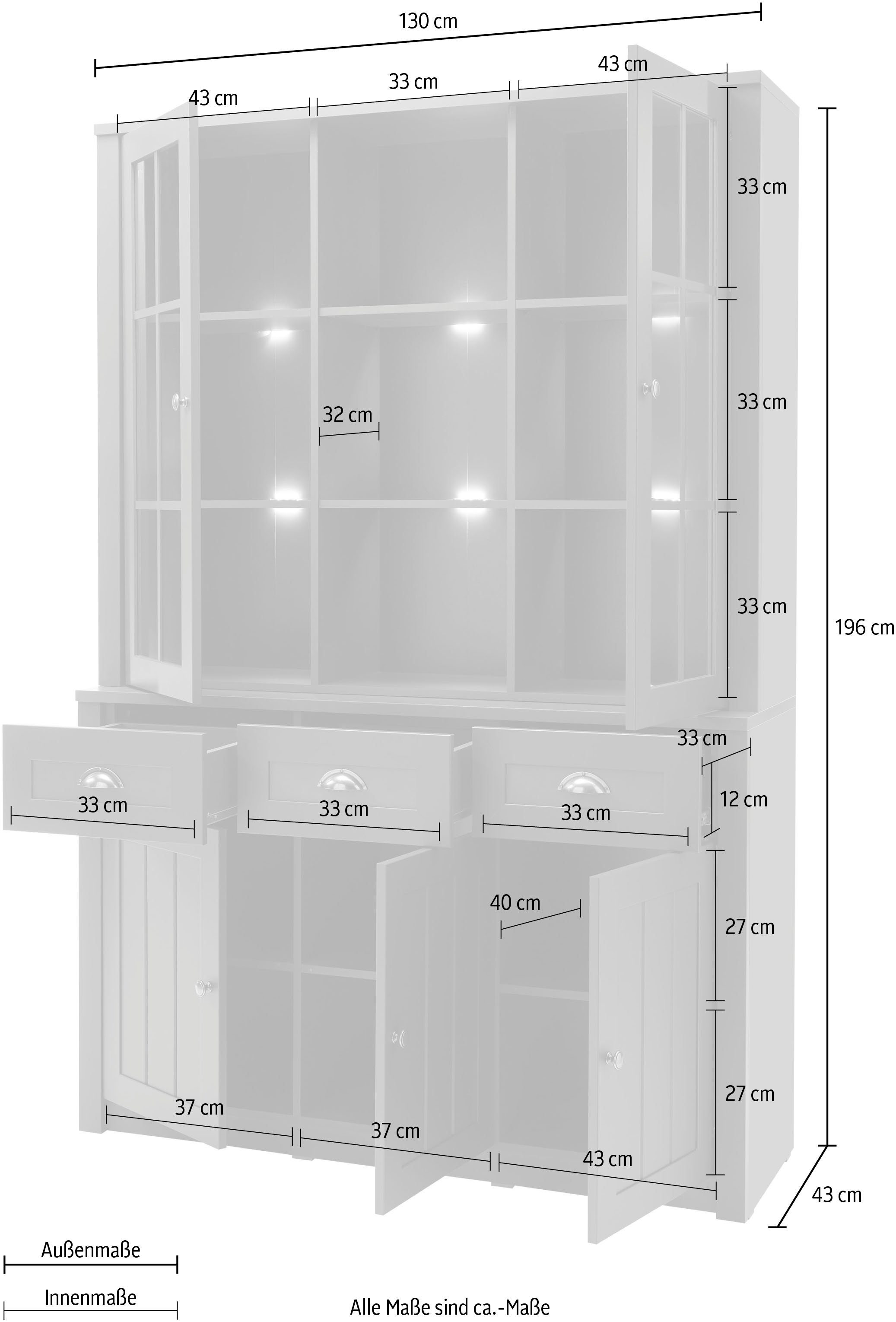 Home affaire Buffetkast ASCOT Hoogte 196 cm