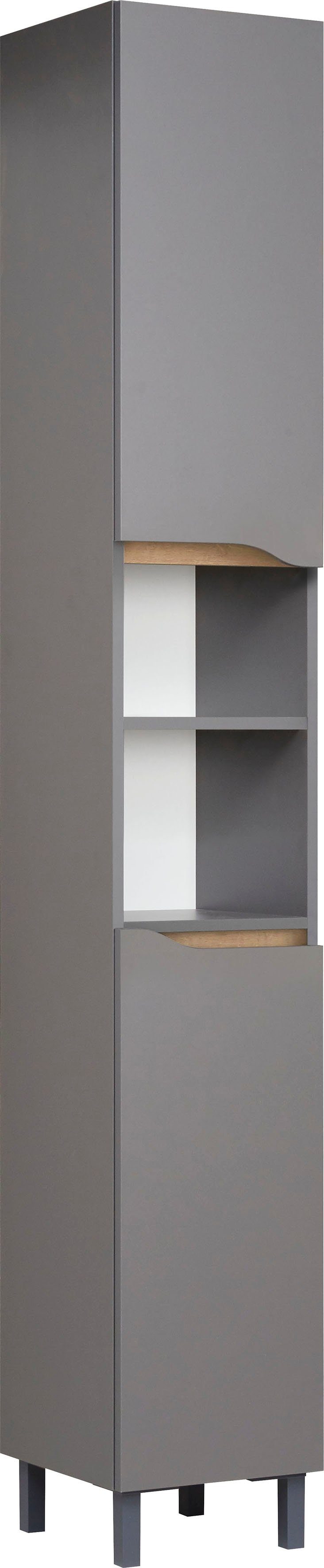 Saphir Hoge kast Quickset badkamermeubel 30 cm breed, 2 deuren, 1 nis, 2 planken